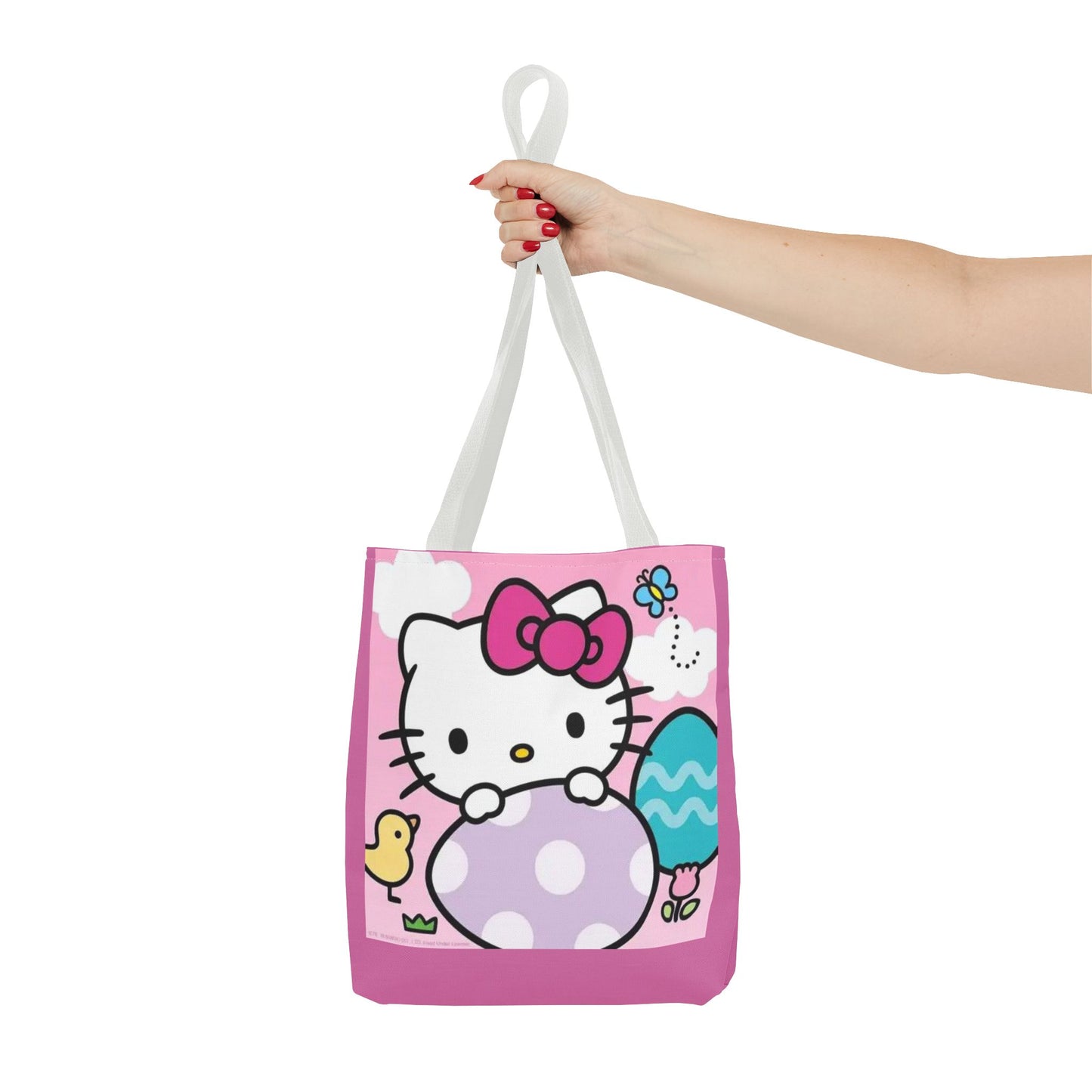 Hello Kitty Easter Tote Bag — Cute Pink Bunny & Egg Spring Shopper