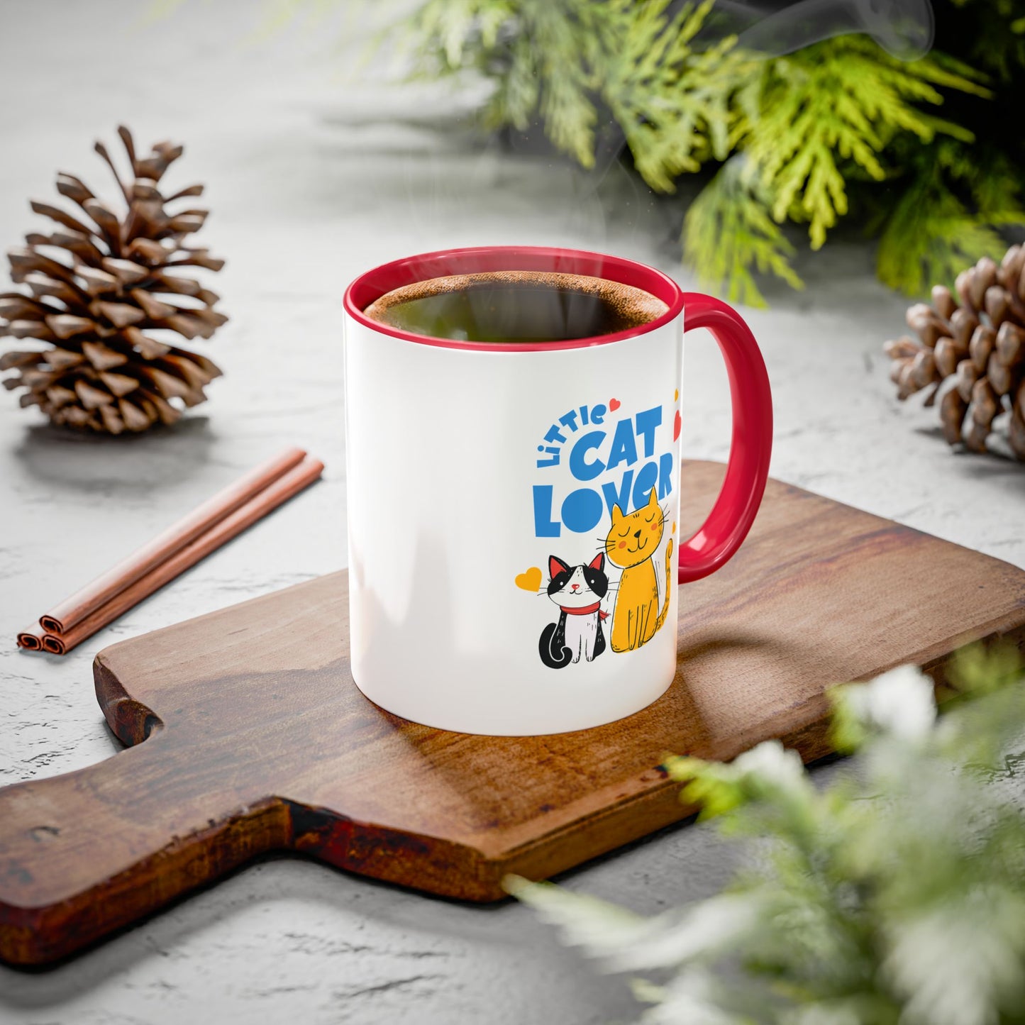 Cat Lover Mug — Colorful 11oz/15oz Ceramic Coffee Cup (Little Cat Lover Design)