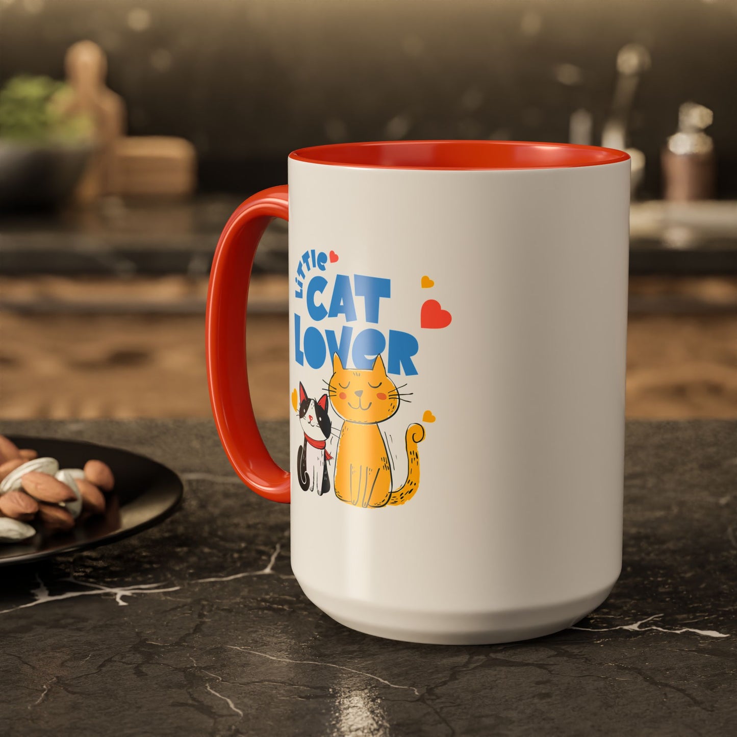 Cat Lover Mug — Colorful 11oz/15oz Ceramic Coffee Cup (Little Cat Lover Design)