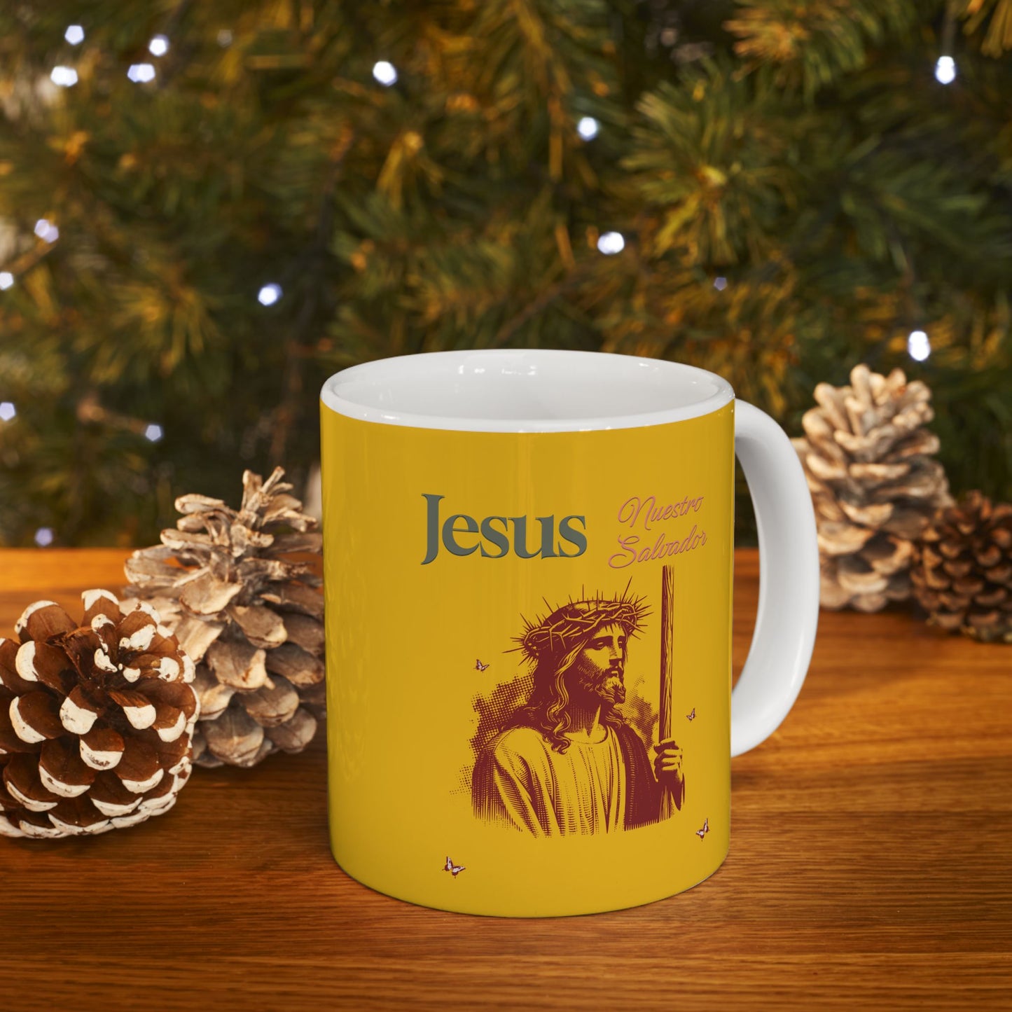 Jesus Loves Me Yellow Inspirational Ceramic Mug (11oz, 15oz)