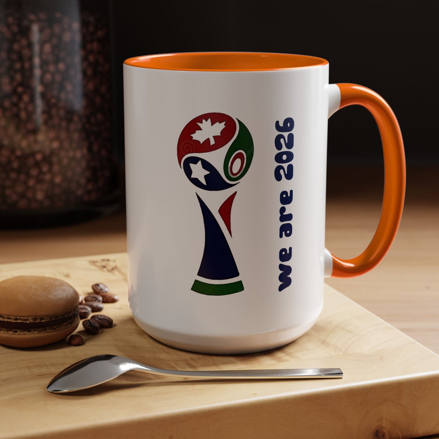 World Cup 2026 Accent Coffee Mug — 'We Are 2026' Soccer Fan Gift