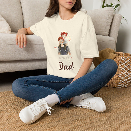 Dad and Son Cartoon Portrait T-Shirt — Cute Father’s Day Gift