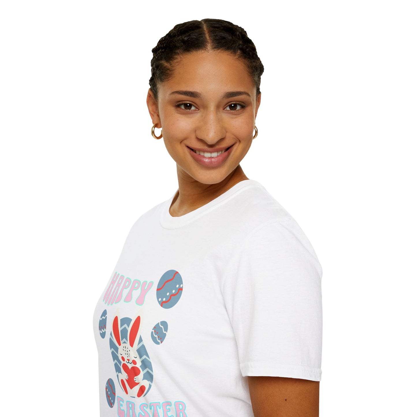 Happy Easter Bunny T-Shirt — Cute Pastel Easter Eggs Design