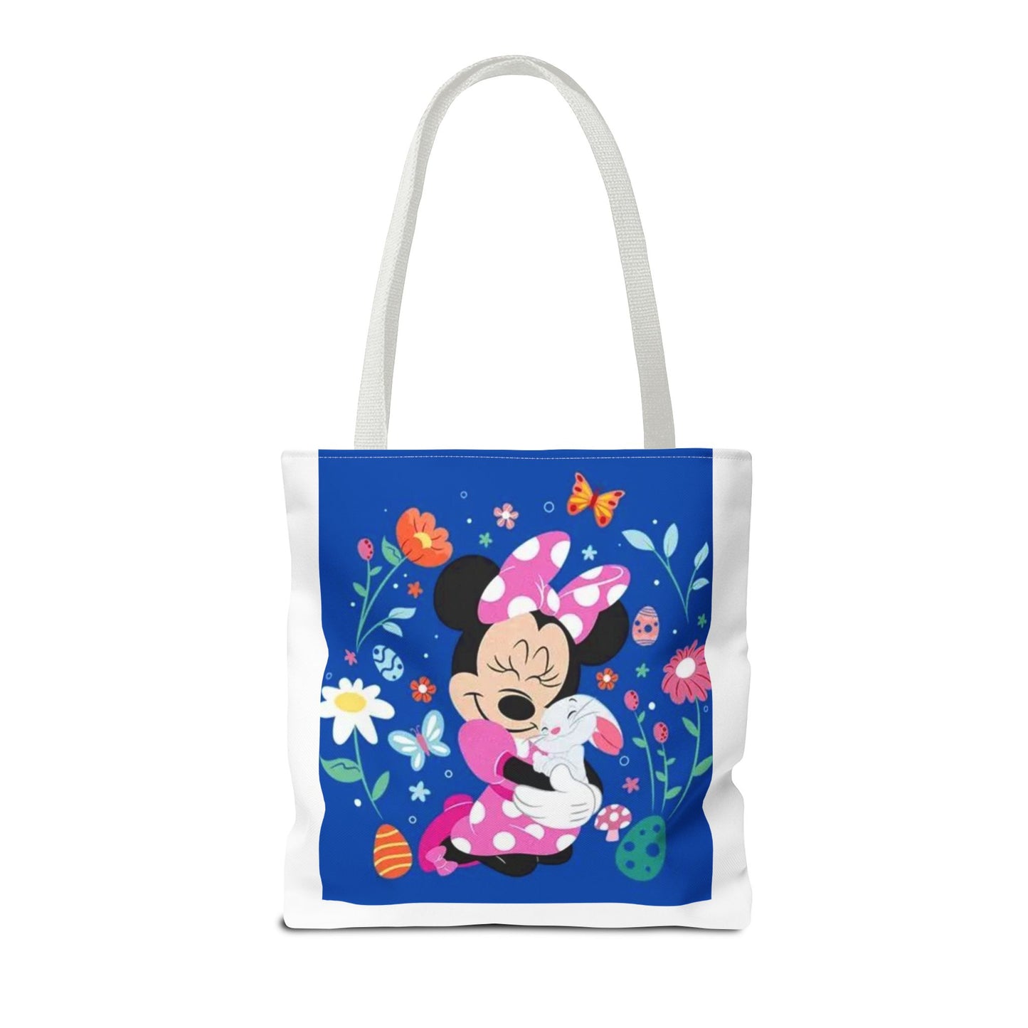 Floral Minnie Bunny Tote Bag — Cute Easter Canvas Carryall