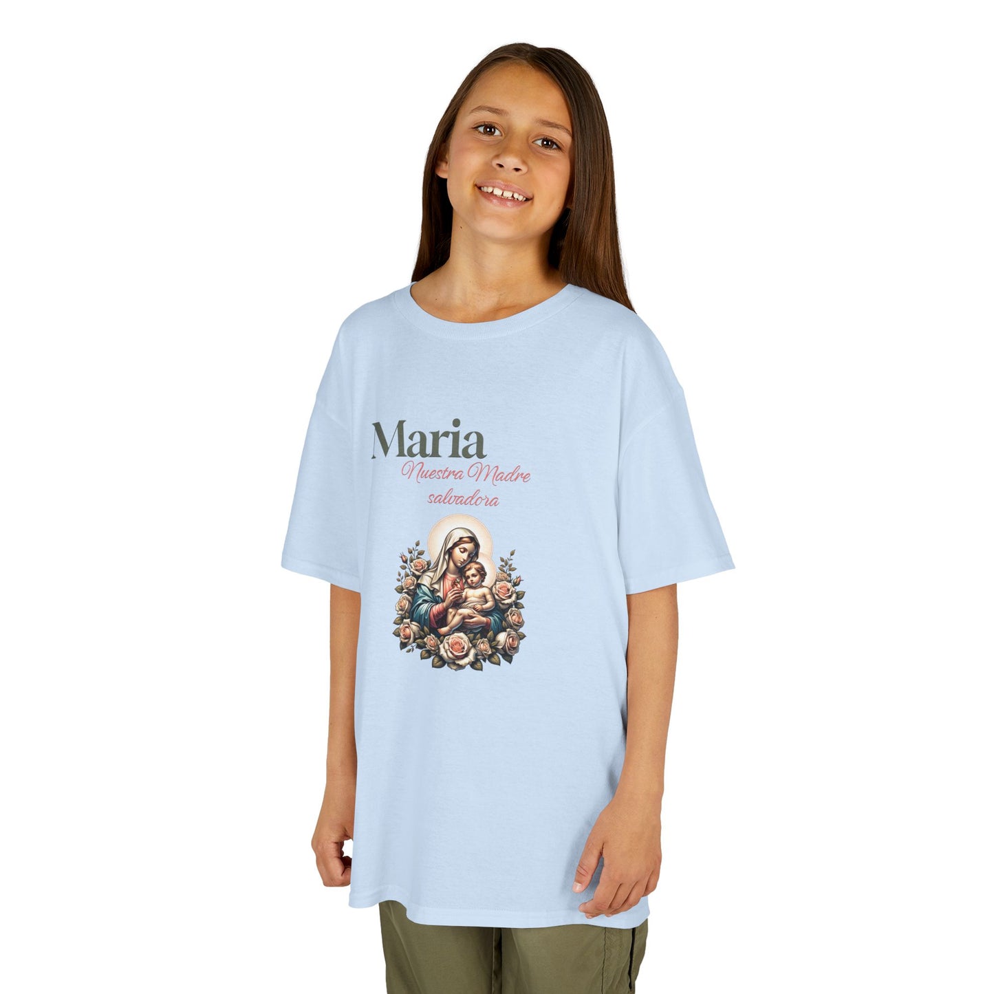 Kids Maria Virgen Faith T-Shirt — Religious Catholic Children's Tee