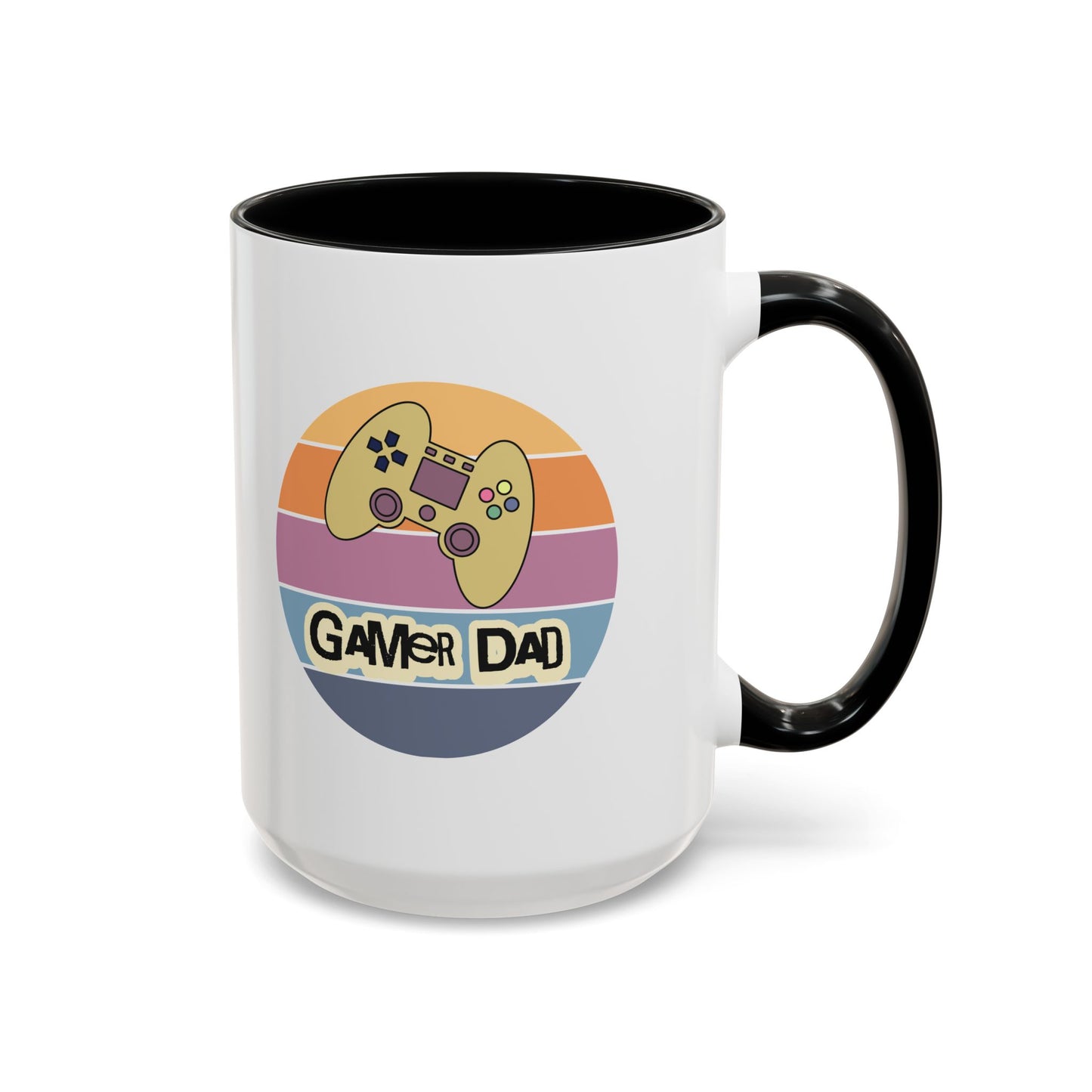 Gamer Dad Coffee Mug — Retro Controller Accent Mug (11/15 oz)