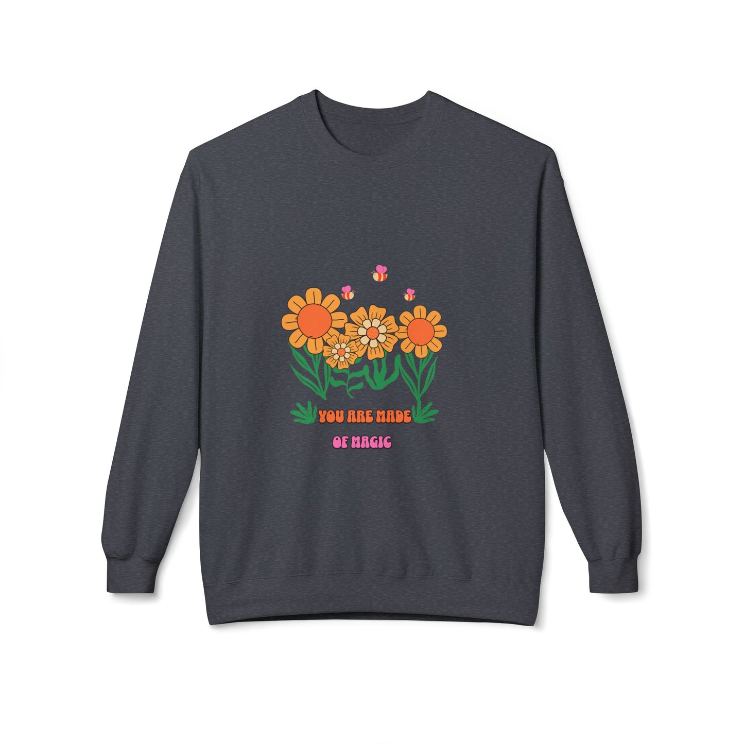 Flower Crewneck Sweatshirt - You Are Made of Stars Floral Graphic