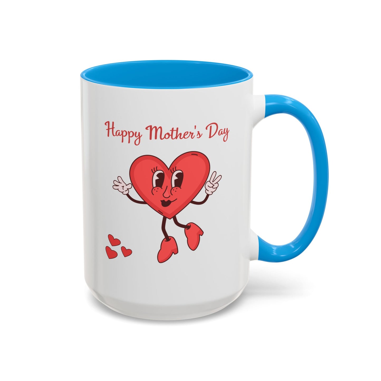 Happy Mother's Day Heart Mug — Cute Retro Heart Mom Coffee Cup (11oz, 15oz)