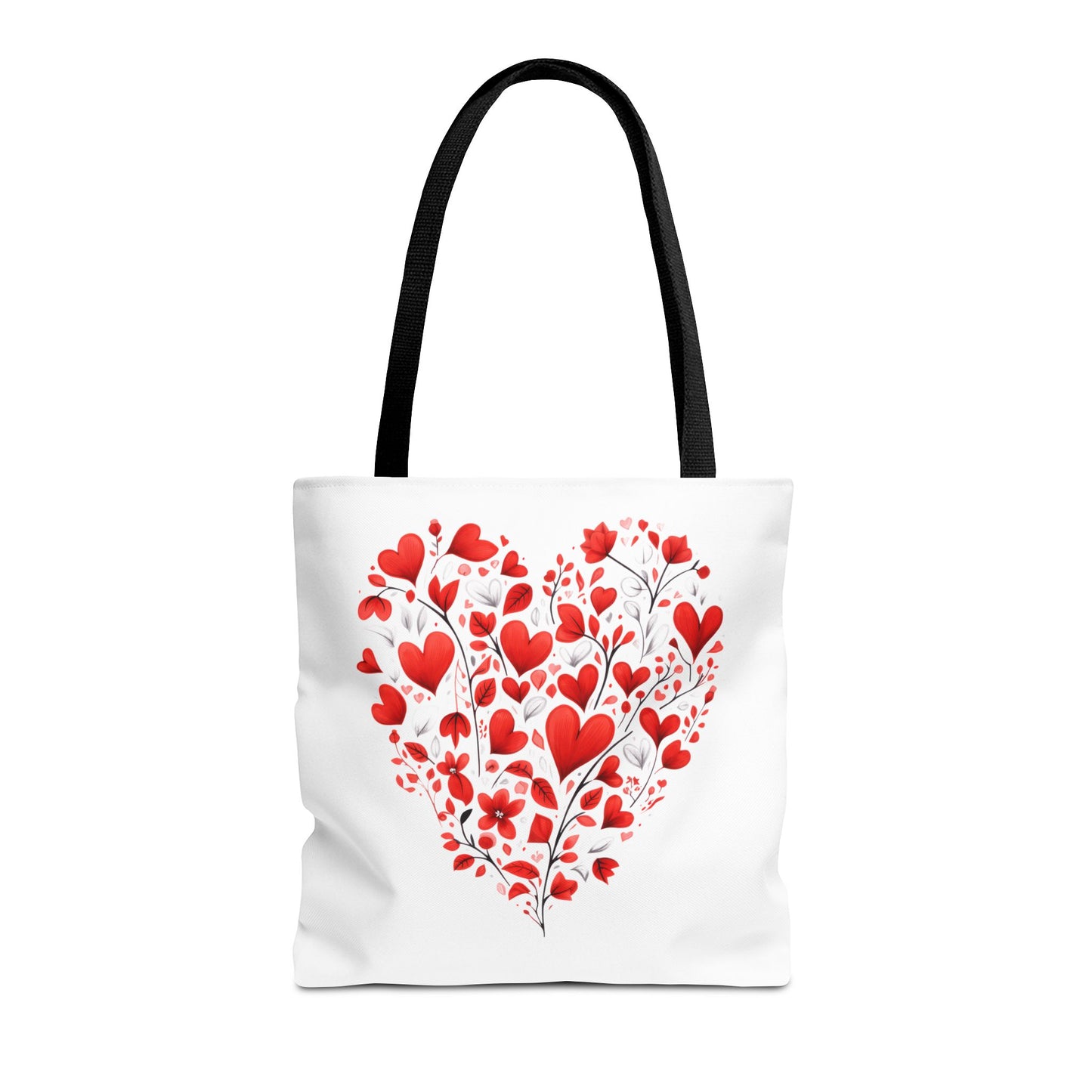 Heart Floral Tote Bag – Romantic Valentine’s Day Canvas Shopper