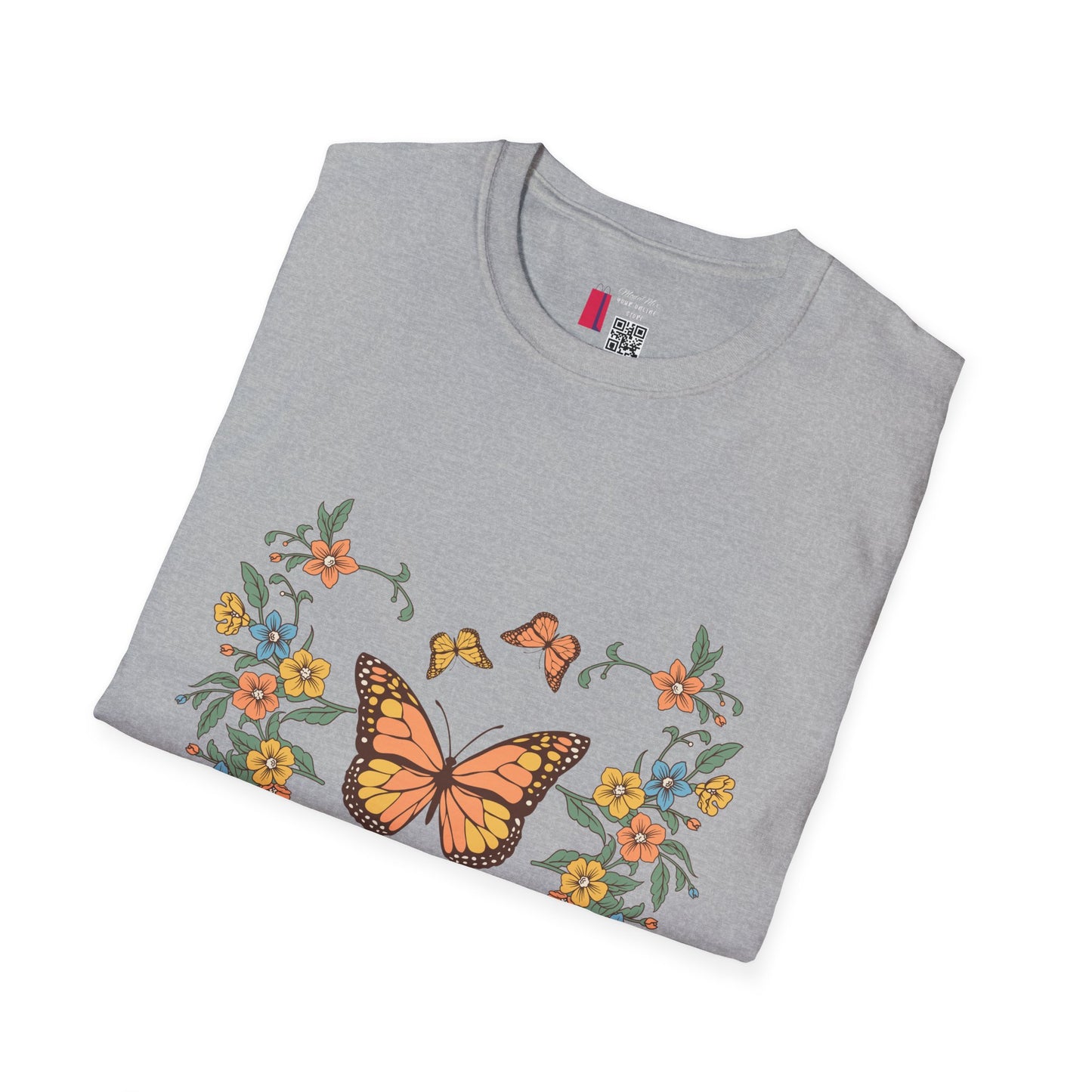 Monarch Butterfly Floral Tee — Vintage Botanical Butterfly T-Shirt