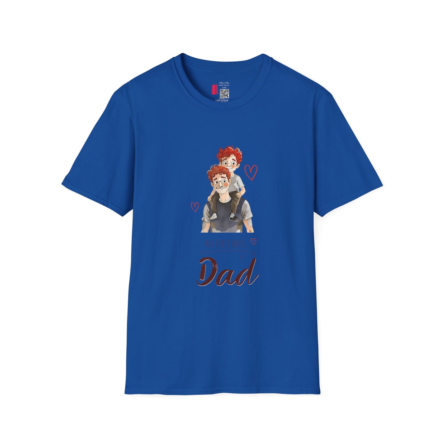 Dad and Son Cartoon Portrait T-Shirt — Cute Father’s Day Gift