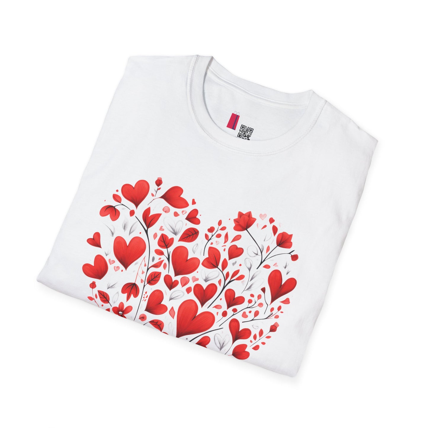 Heart Floral T-Shirt — Red Heart Bouquet Valentine's Tee