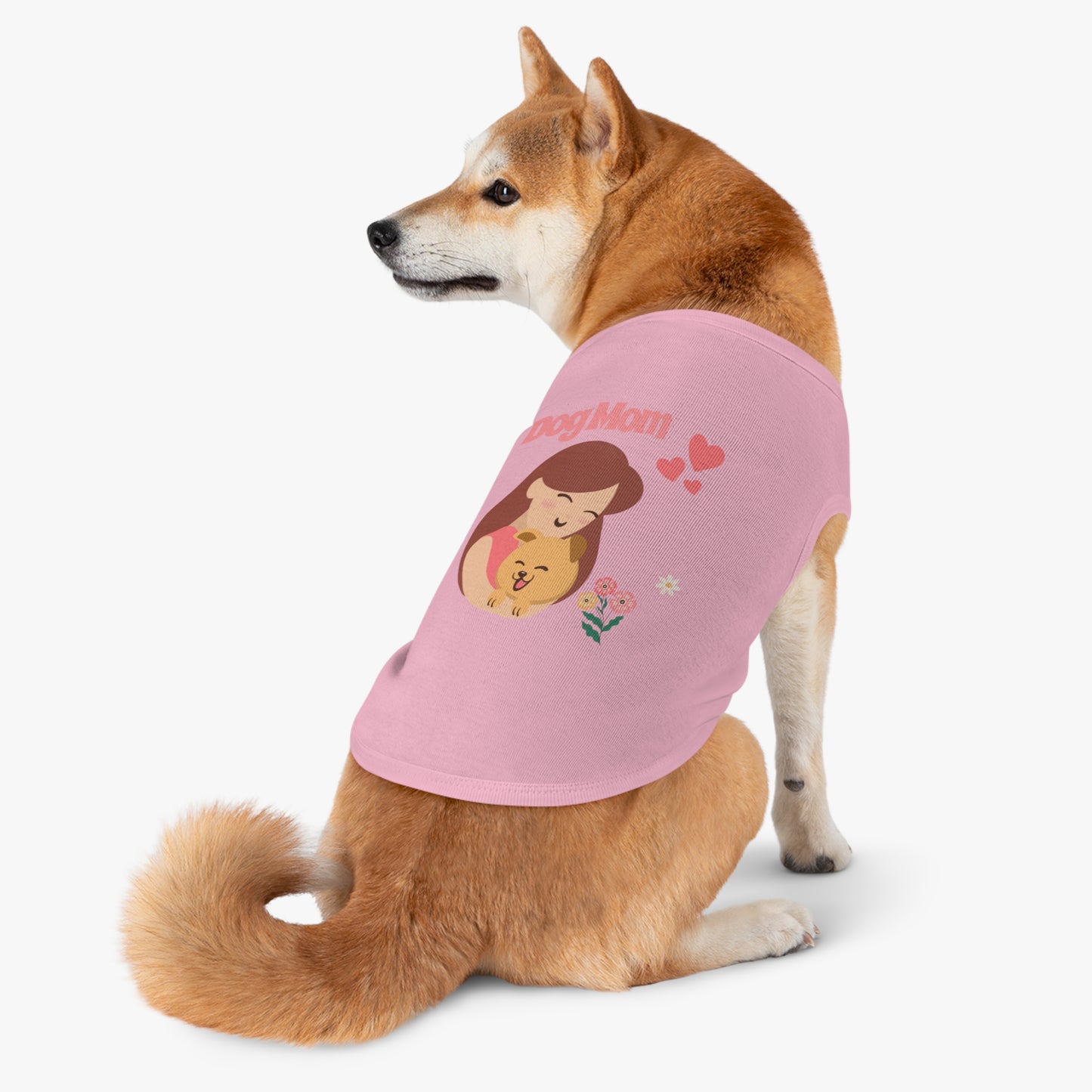 Dog Mom Pet Tank Top - Cute Floral Illustration