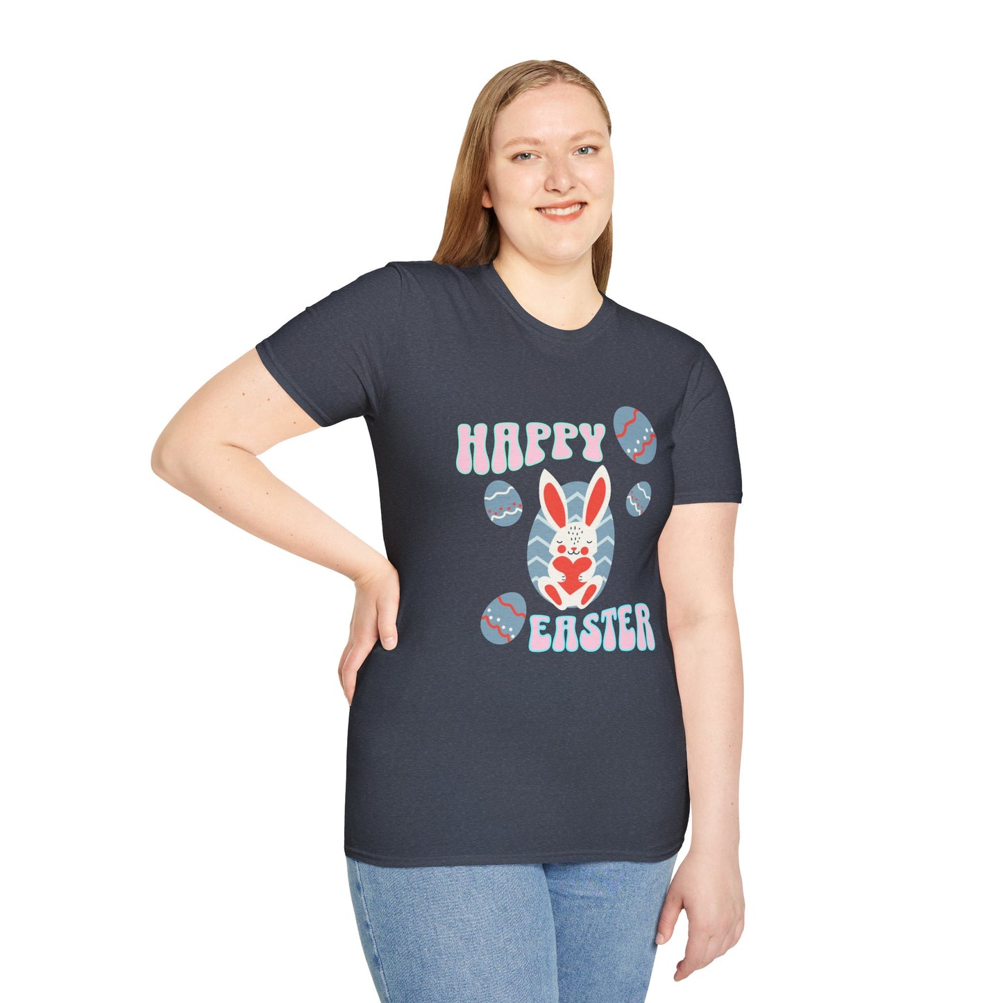 Happy Easter Bunny T-Shirt — Cute Pastel Easter Eggs Design