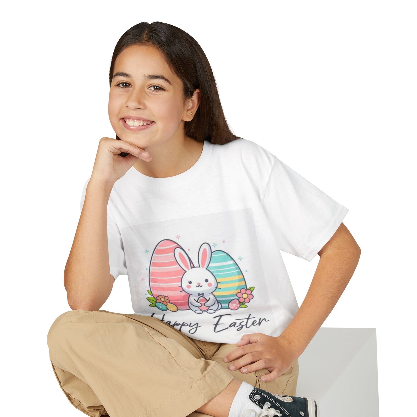 Youth Easter Bunny T-Shirt — "Happy Easter" Kids Graphic Tee