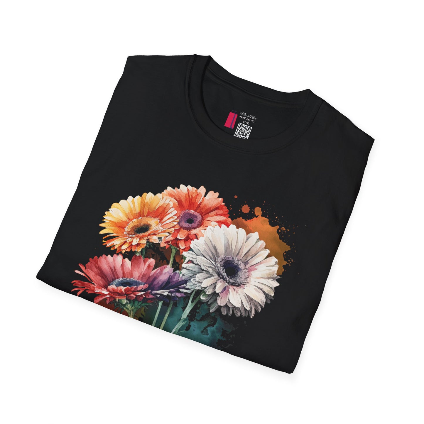 Floral Gerbera Bouquet T-Shirt — Watercolor Daisy Graphic Tee
