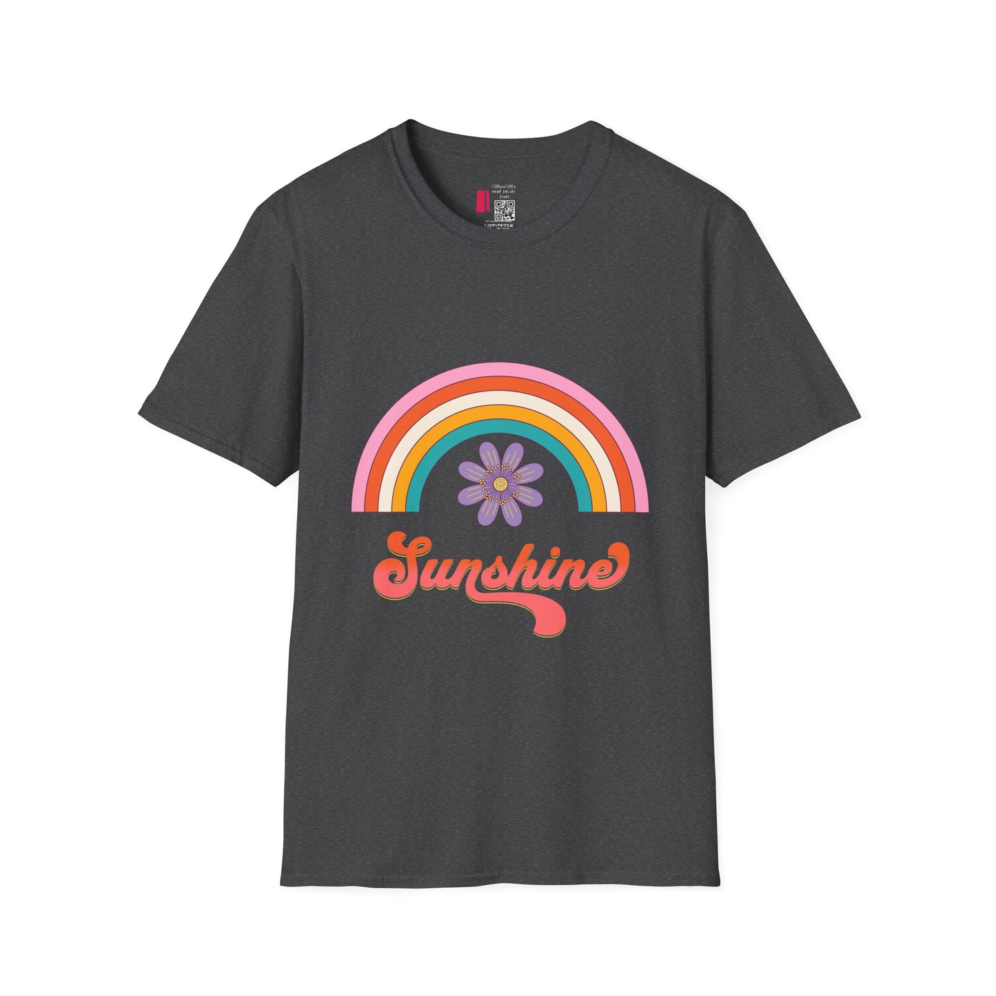 Sunshine Retro Rainbow T-Shirt — Vintage Flower Graphic Tee