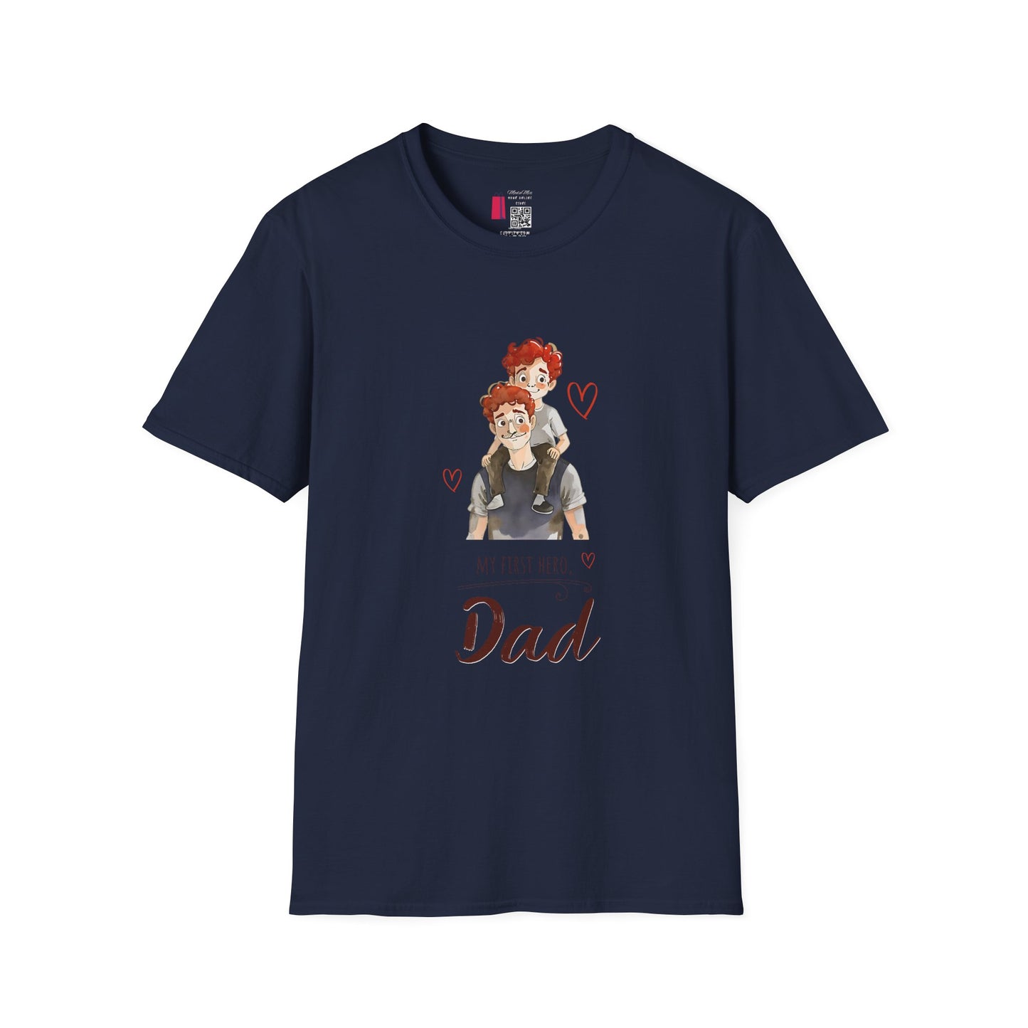 Dad and Son Cartoon Portrait T-Shirt — Cute Father’s Day Gift
