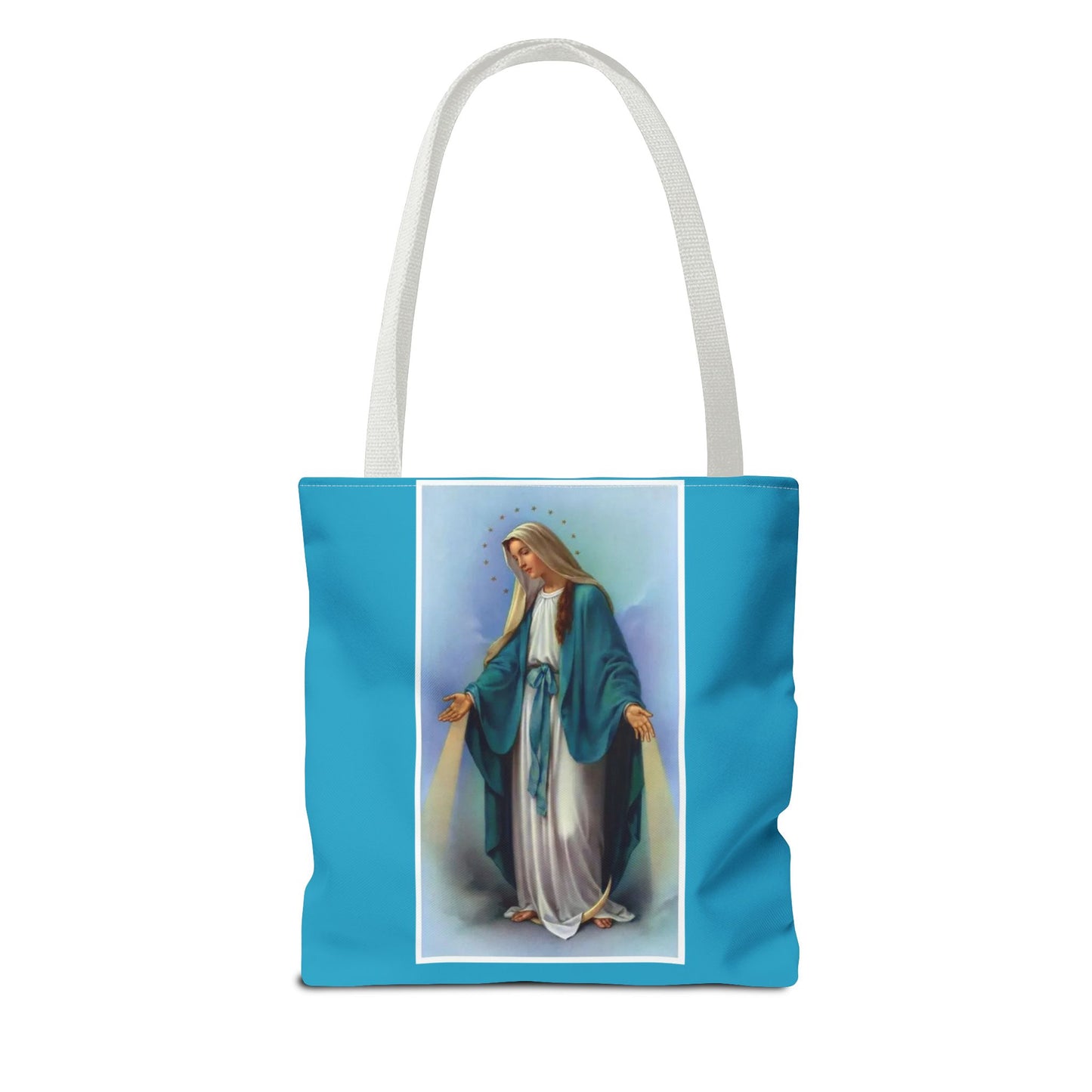 Virgin Mary Religious Tote Bag — Catholic Madonna AOP Shoulder Tote