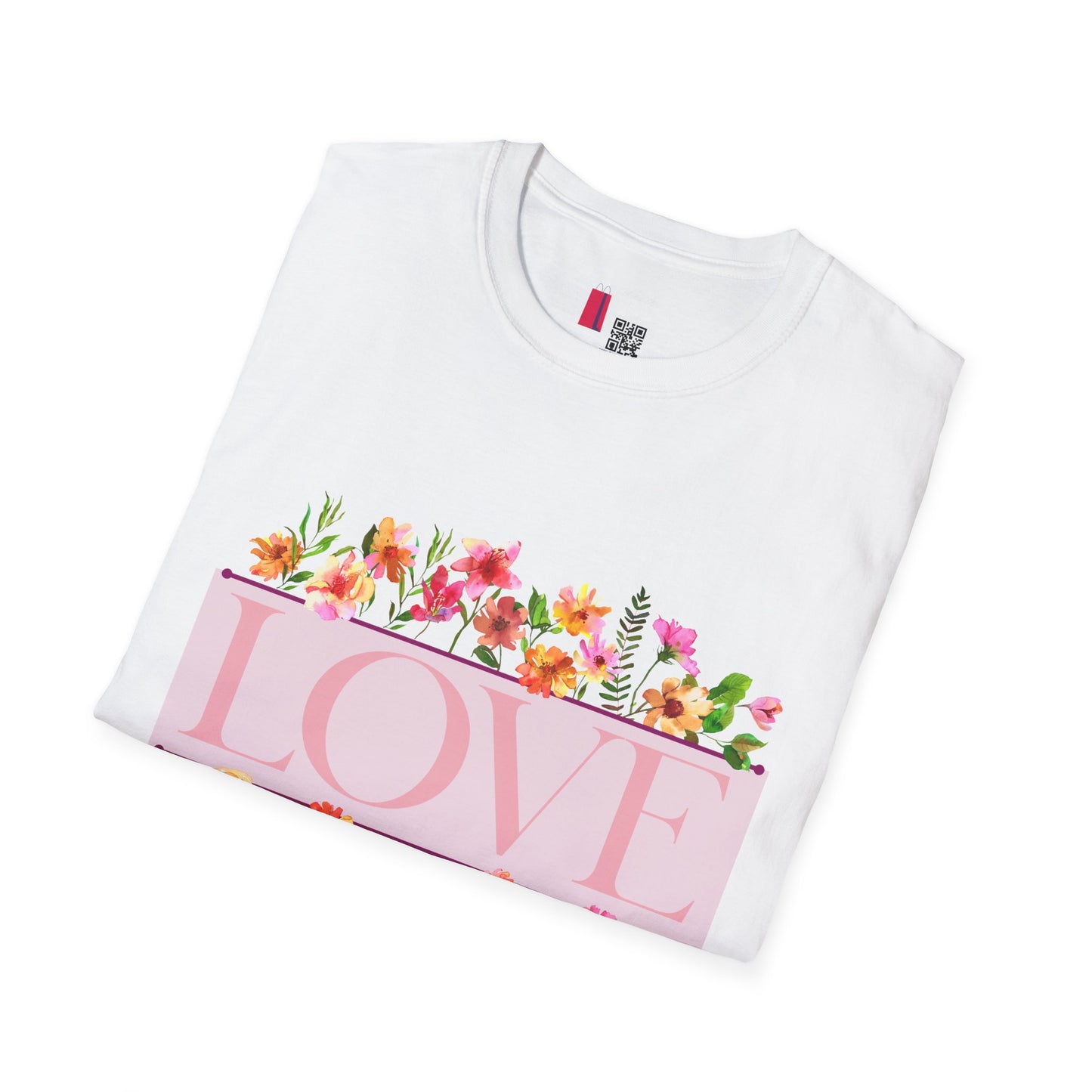 Love Floral T-Shirt — Pink "LOVE" Graphic Tee for Women & Gifts