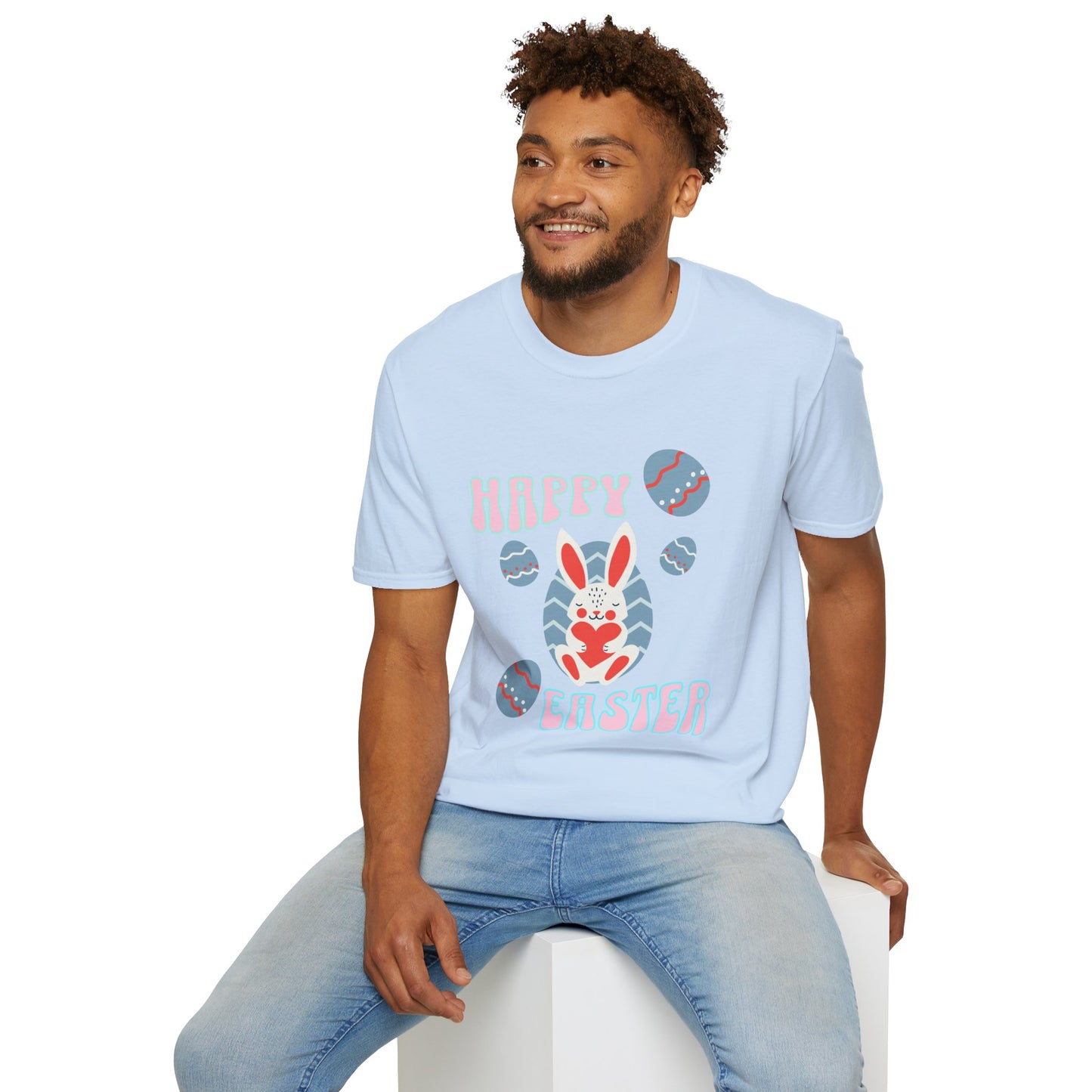 Happy Easter Bunny T-Shirt — Cute Pastel Easter Eggs Design