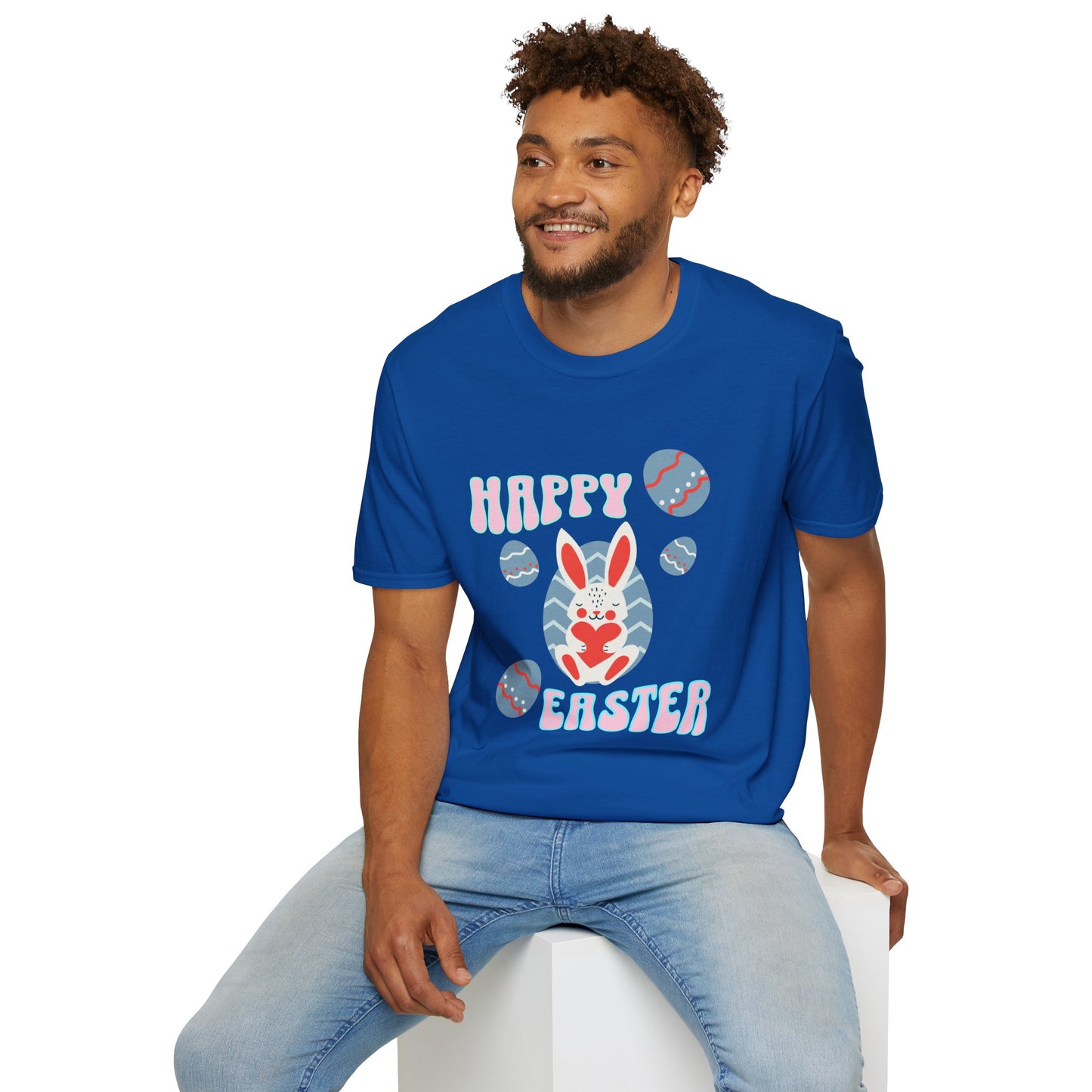 Happy Easter Bunny T-Shirt — Cute Pastel Easter Eggs Design
