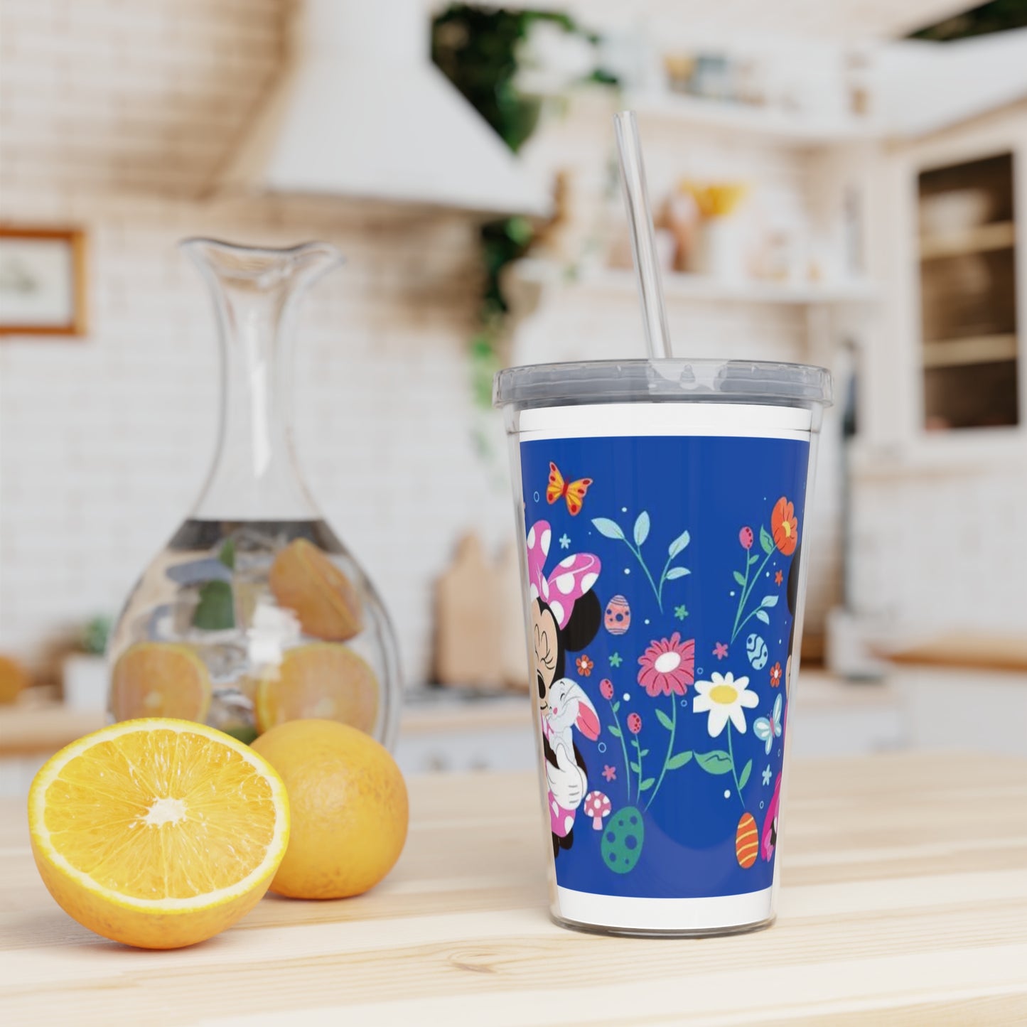 Minnie Mouse Easter Floral Tumbler with Straw