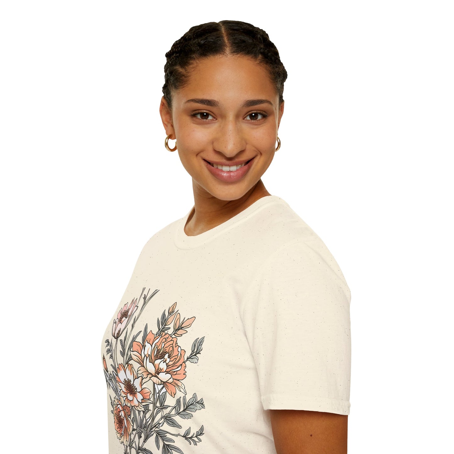 Floral Bouquet Tee - Vintage Peach Botanical T-Shirt