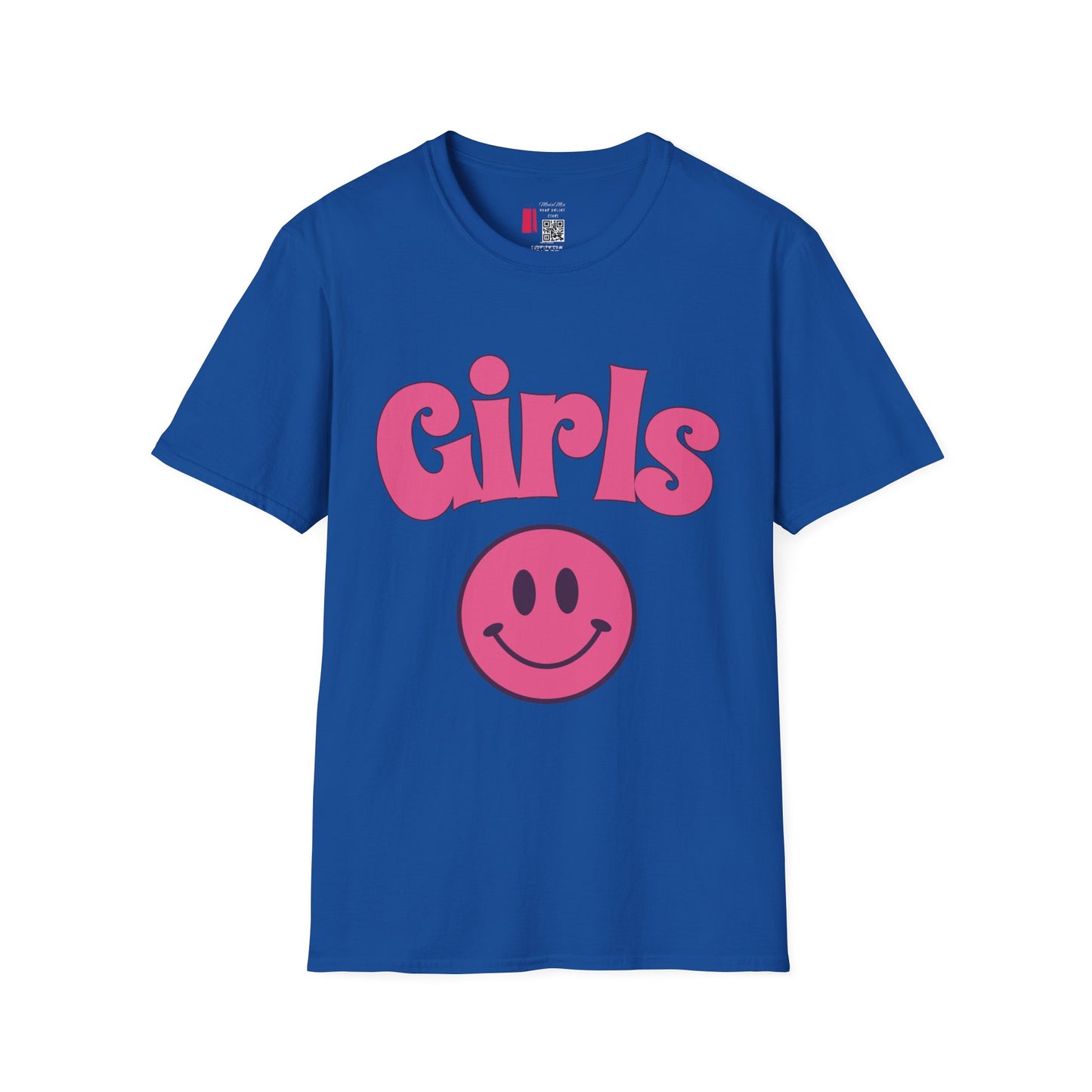Girls Smiley T-Shirt — Retro Pink Graphic Tee