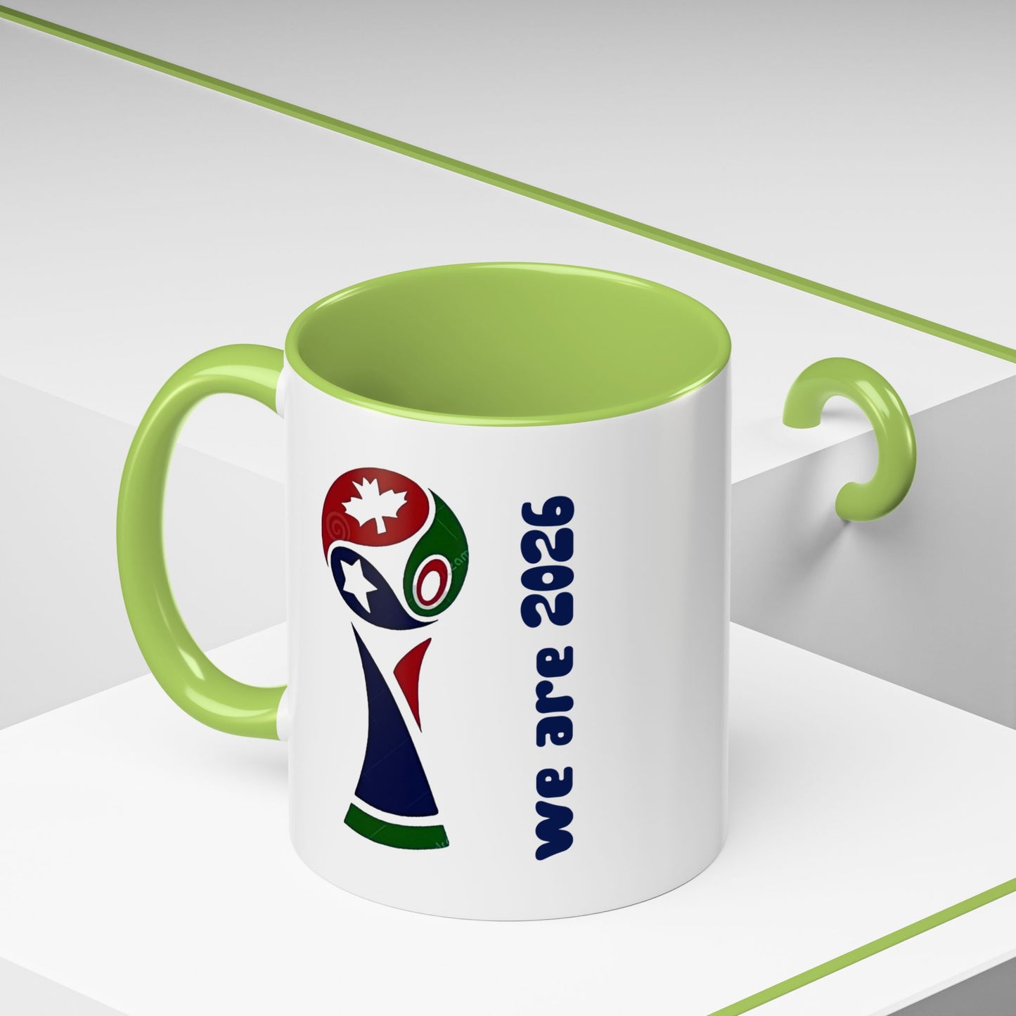 World Cup 2026 Accent Coffee Mug — 'We Are 2026' Soccer Fan Gift