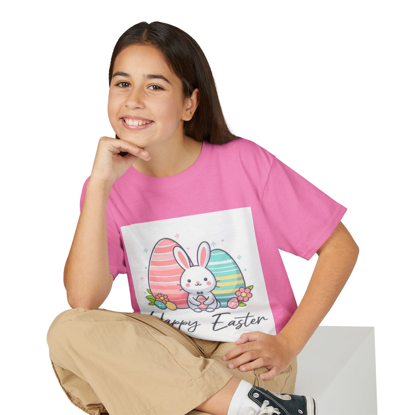 Youth Easter Bunny T-Shirt — "Happy Easter" Kids Graphic Tee