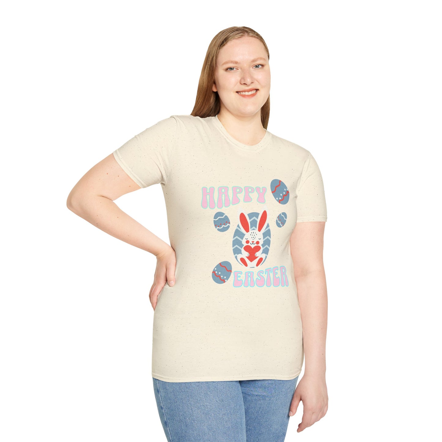 Happy Easter Bunny T-Shirt — Cute Pastel Easter Eggs Design