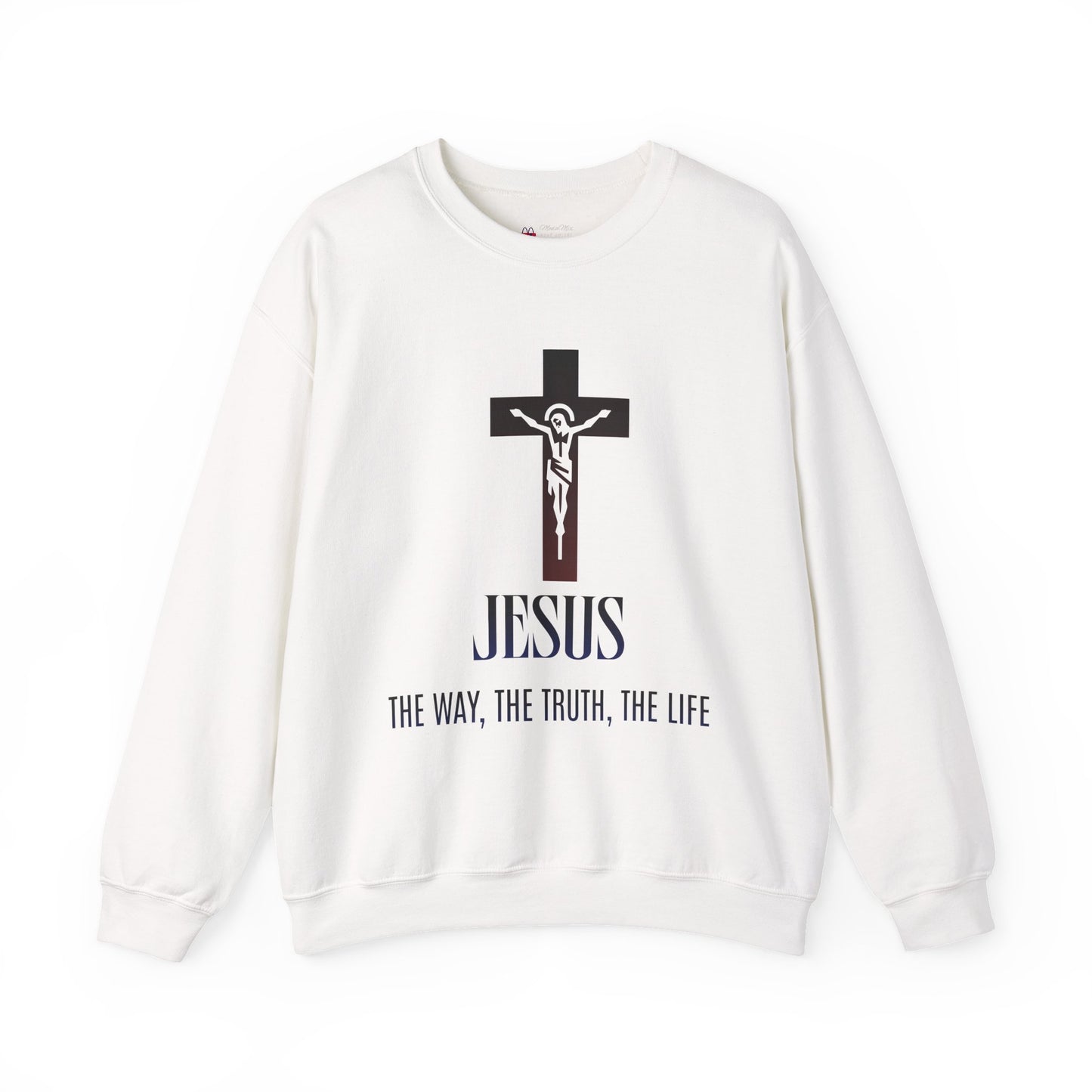 Jesus Cross Crewneck Sweatshirt — "The Way, The Truth, The Life" Christian Pullover