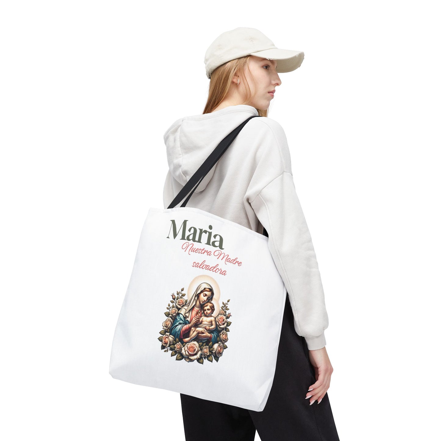 Faith Maria Jesus Tote Bag — Religious Faith All-Over Print Tote