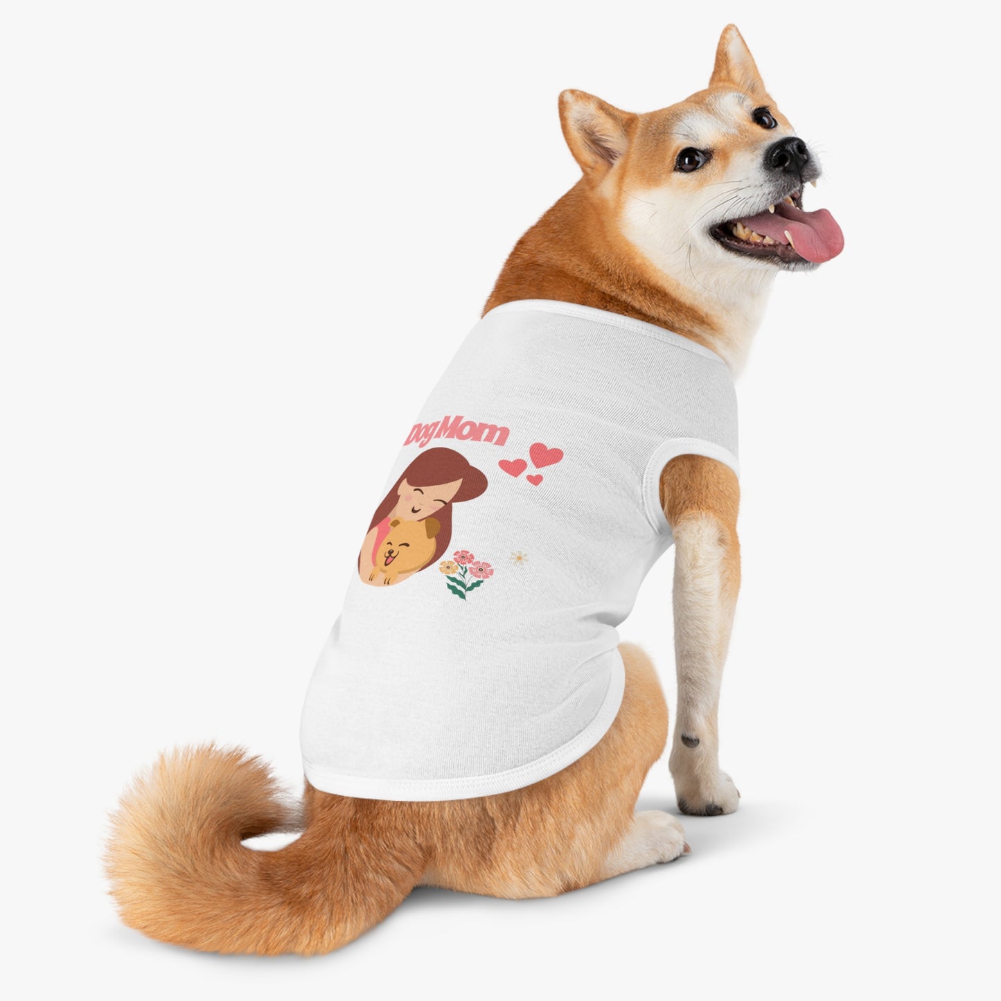 Dog Mom Pet Tank Top - Cute Floral Illustration