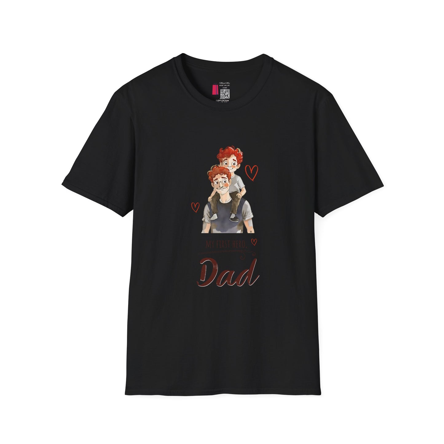 Dad and Son Cartoon Portrait T-Shirt — Cute Father’s Day Gift