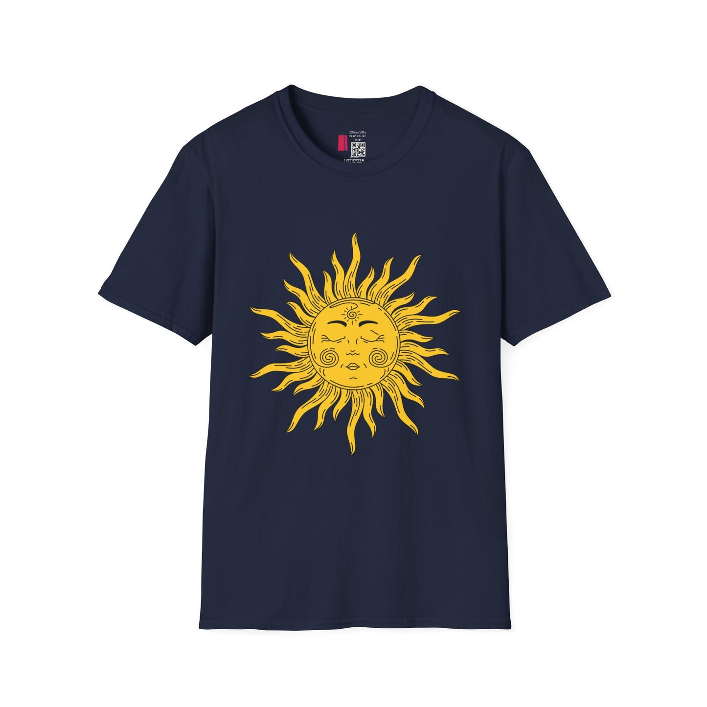 Vintage Celestial Sun T-Shirt — Retro Yellow Sun Face Graphic Tee