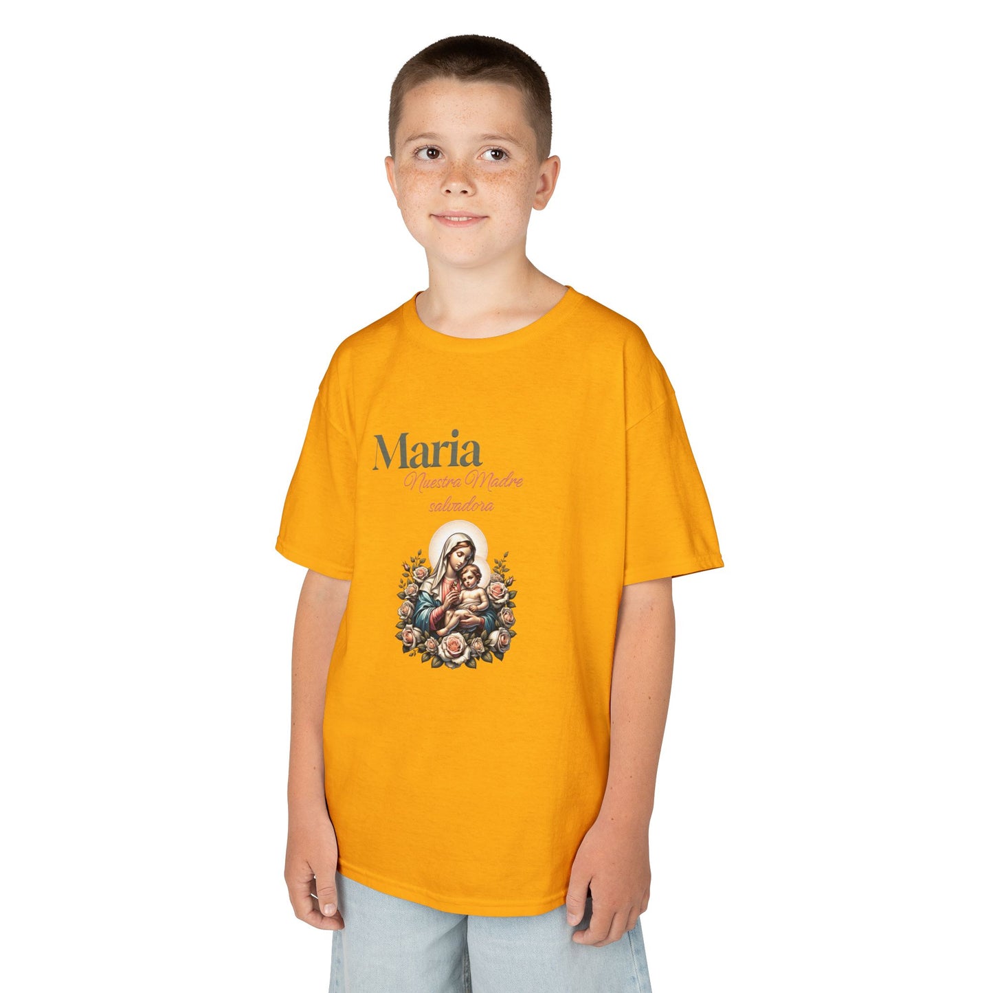 Kids Maria Virgen Faith T-Shirt — Religious Catholic Children's Tee