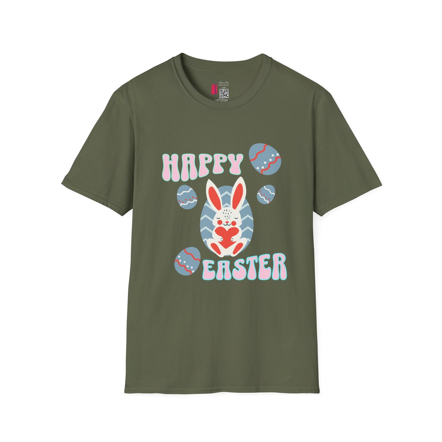 Happy Easter Bunny T-Shirt — Cute Pastel Easter Eggs Design
