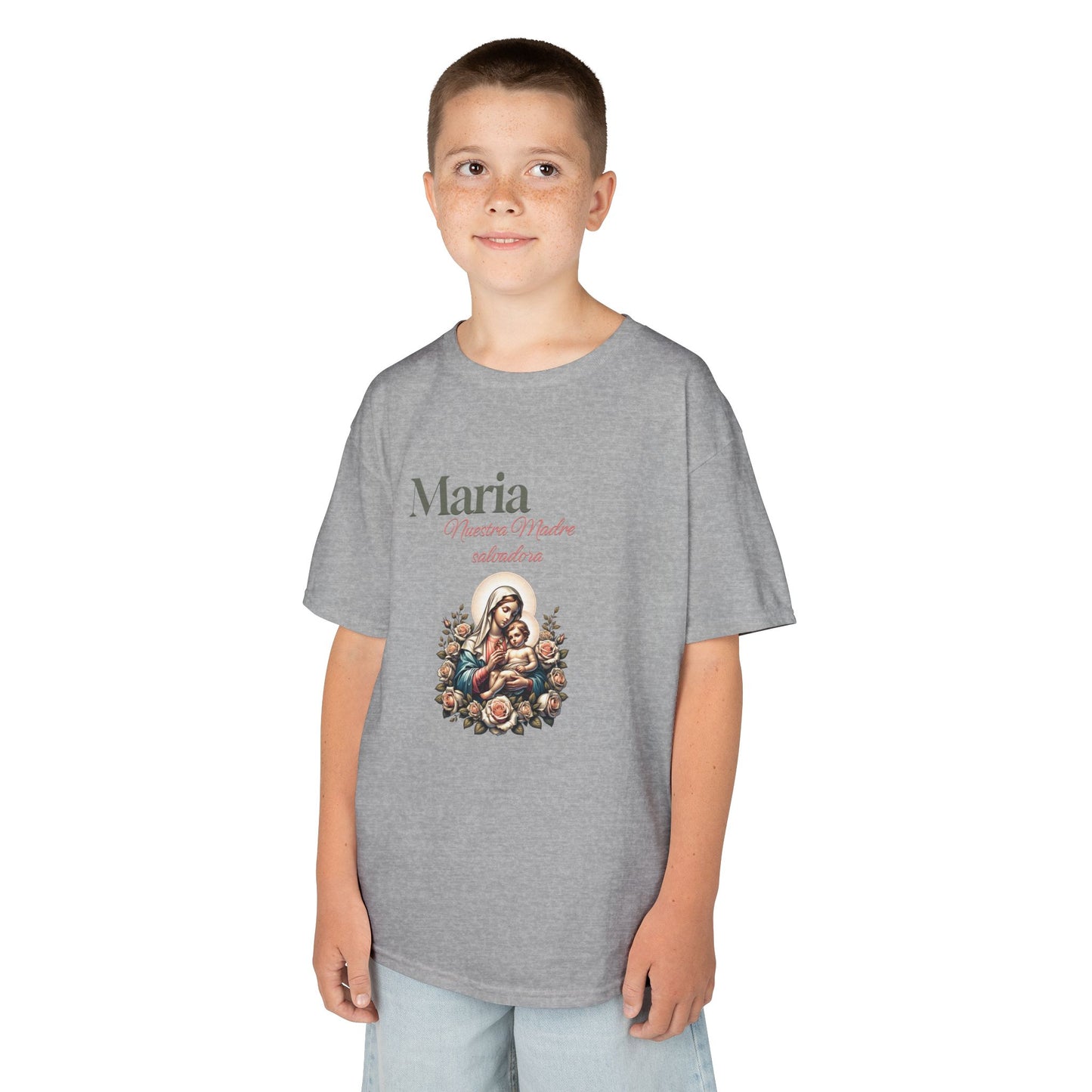 Kids Maria Virgen Faith T-Shirt — Religious Catholic Children's Tee