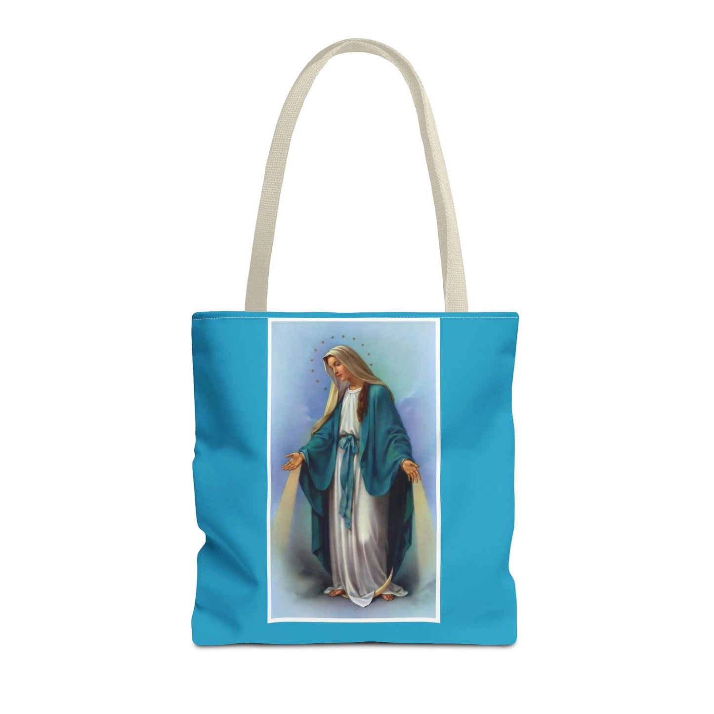 Virgin Mary Religious Tote Bag — Catholic Madonna AOP Shoulder Tote