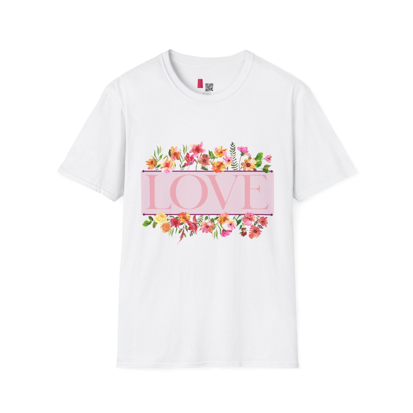 Love Floral T-Shirt — Pink "LOVE" Graphic Tee for Women & Gifts