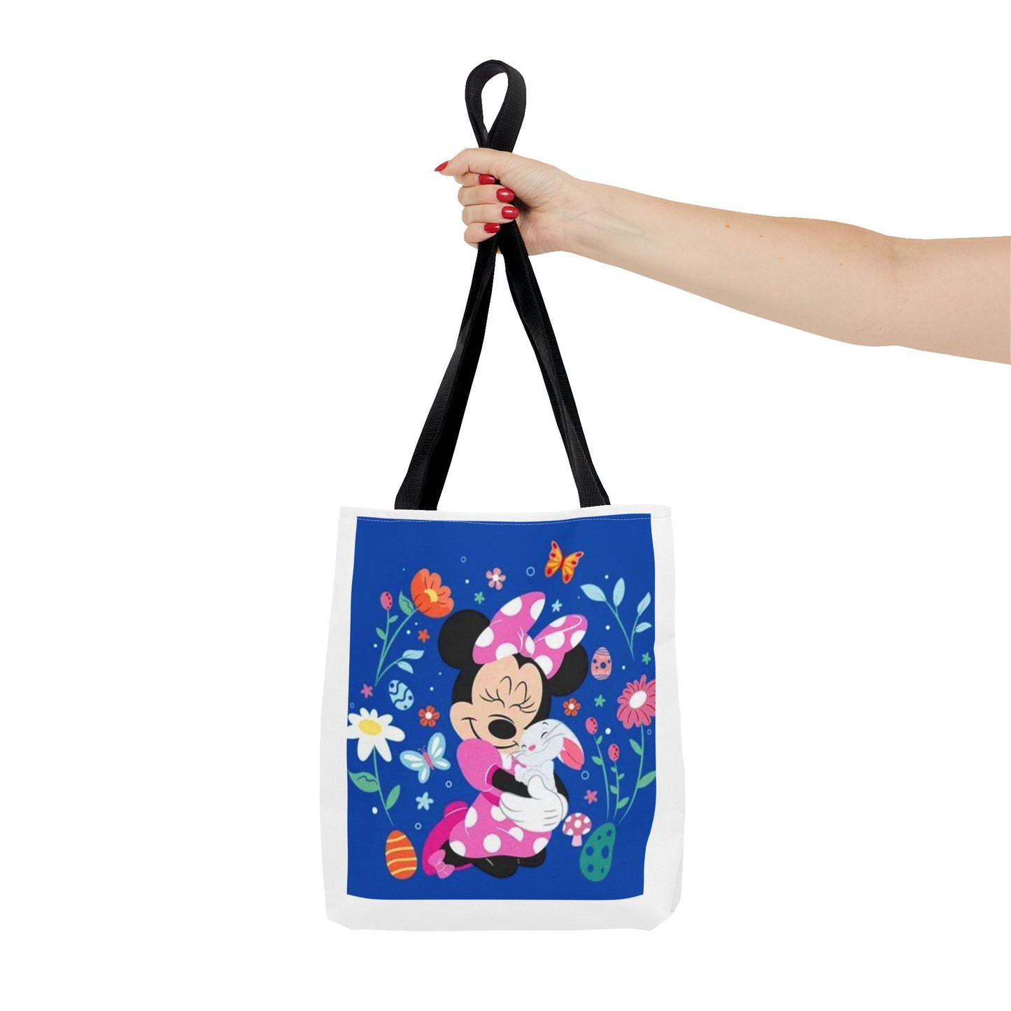 Floral Minnie Bunny Tote Bag — Cute Easter Canvas Carryall