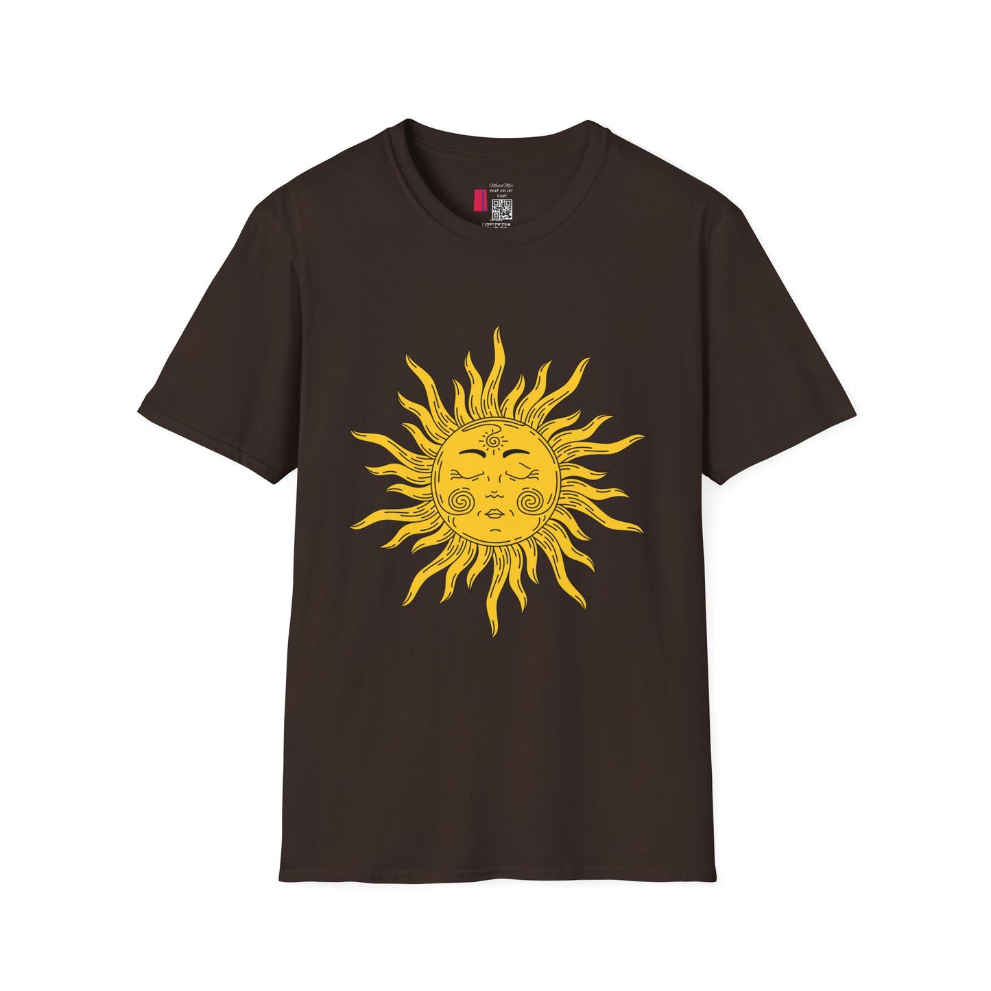 Vintage Celestial Sun T-Shirt — Retro Yellow Sun Face Graphic Tee