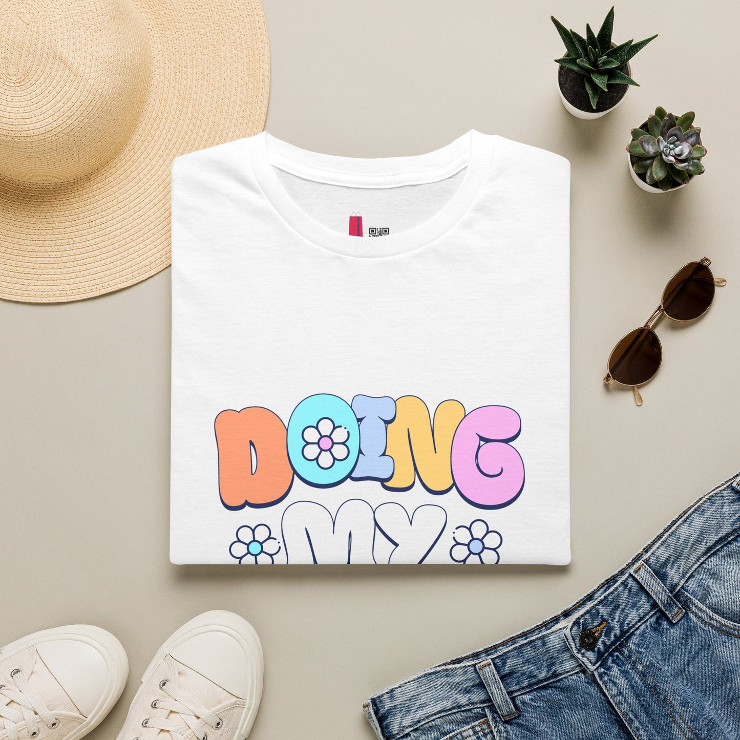 Retro Floral "Doing My Best" T-Shirt