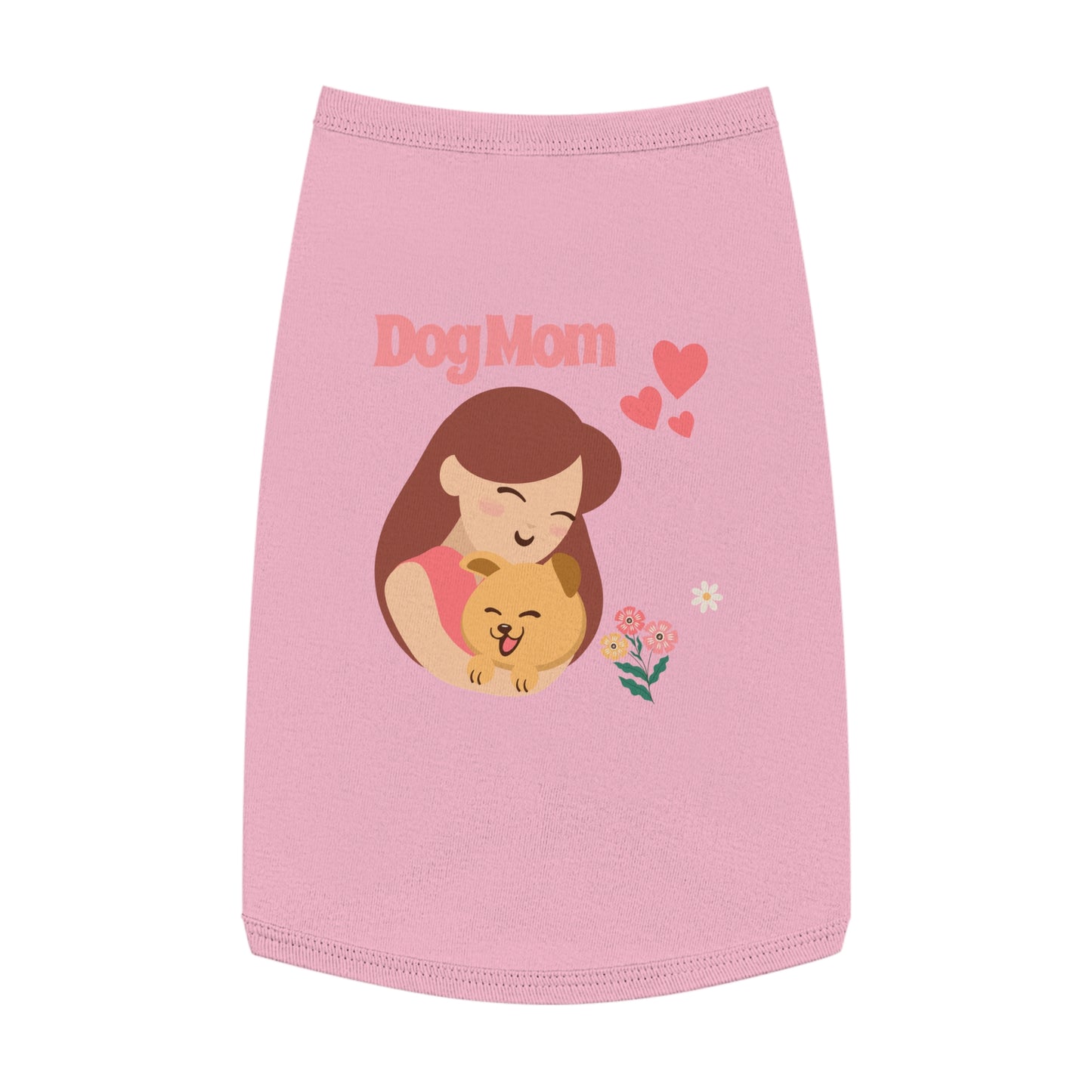 Dog Mom Pet Tank Top - Cute Floral Illustration