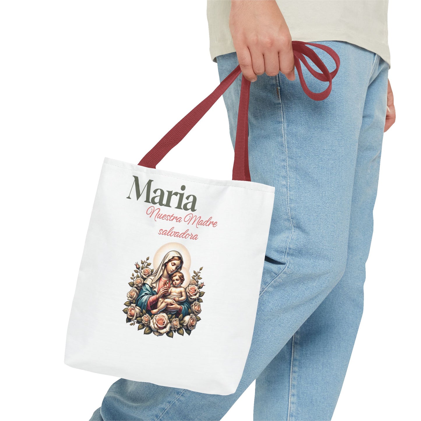 Faith Maria Jesus Tote Bag — Religious Faith All-Over Print Tote
