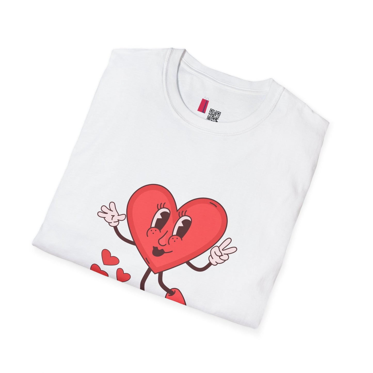 Heart Character T-Shirt — Cute Retro Dancing Heart Graphic for Valentine’s Day