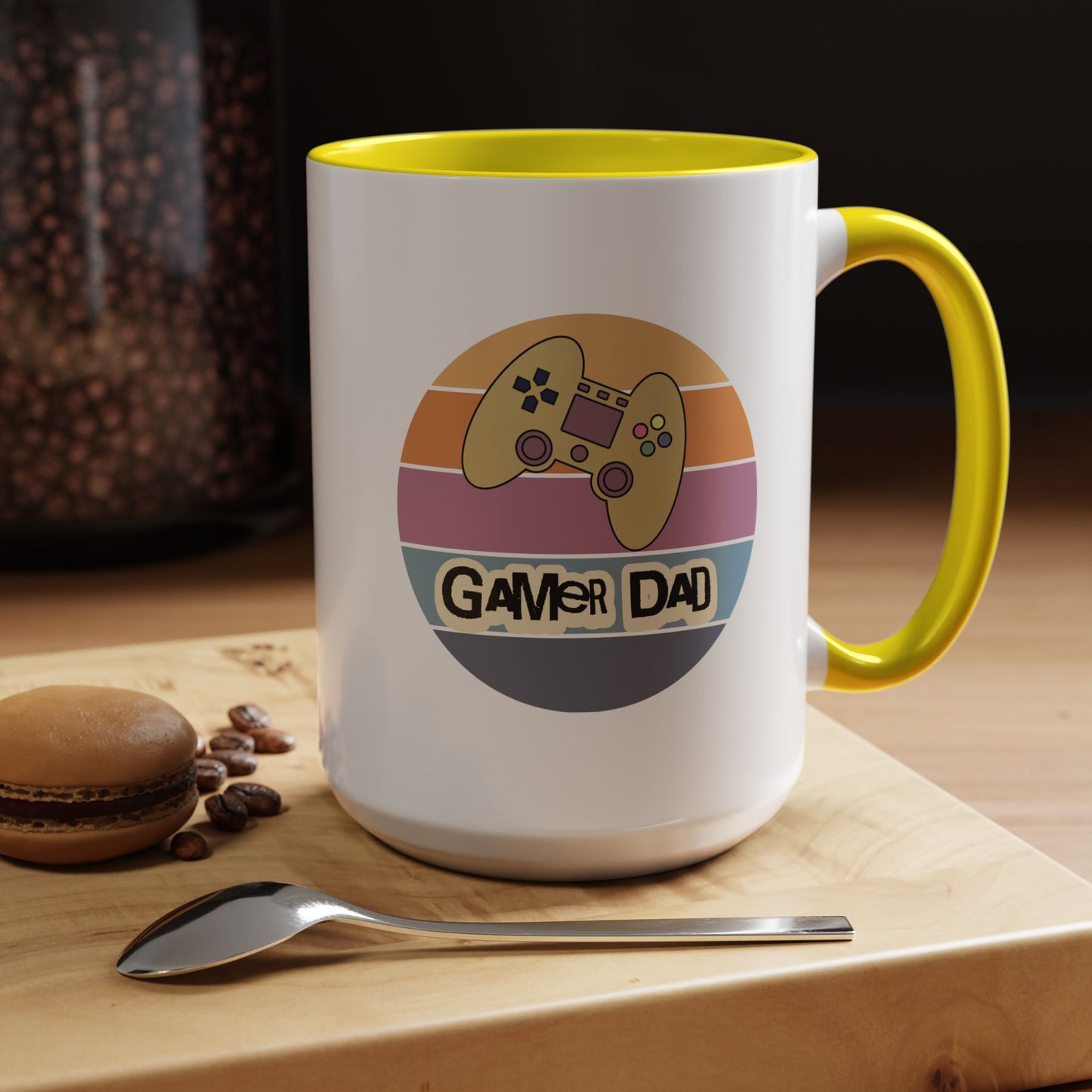 Gamer Dad Coffee Mug — Retro Controller Accent Mug (11/15 oz)