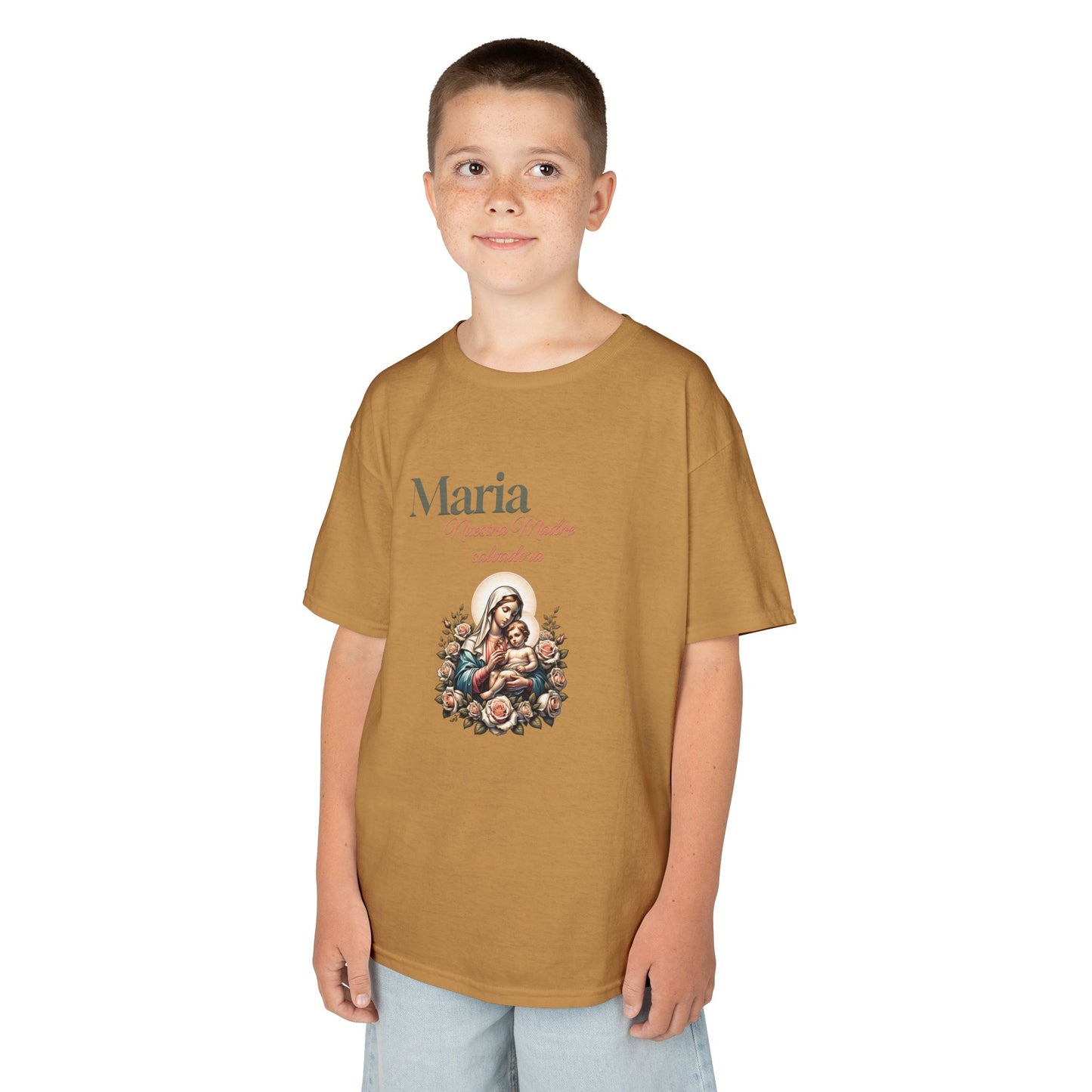 Kids Maria Virgen Faith T-Shirt — Religious Catholic Children's Tee